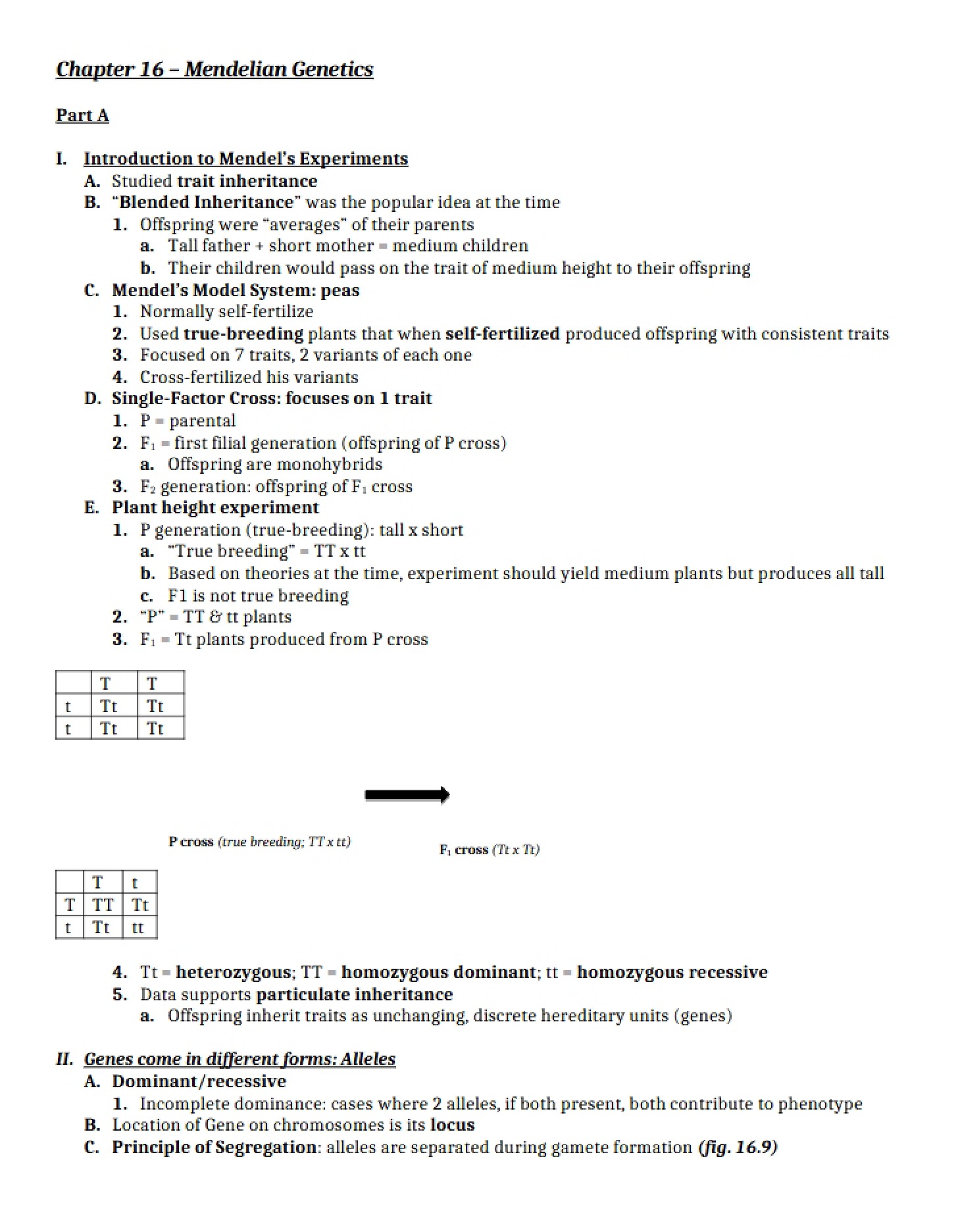 Genetics Mendelian (Ch 16)