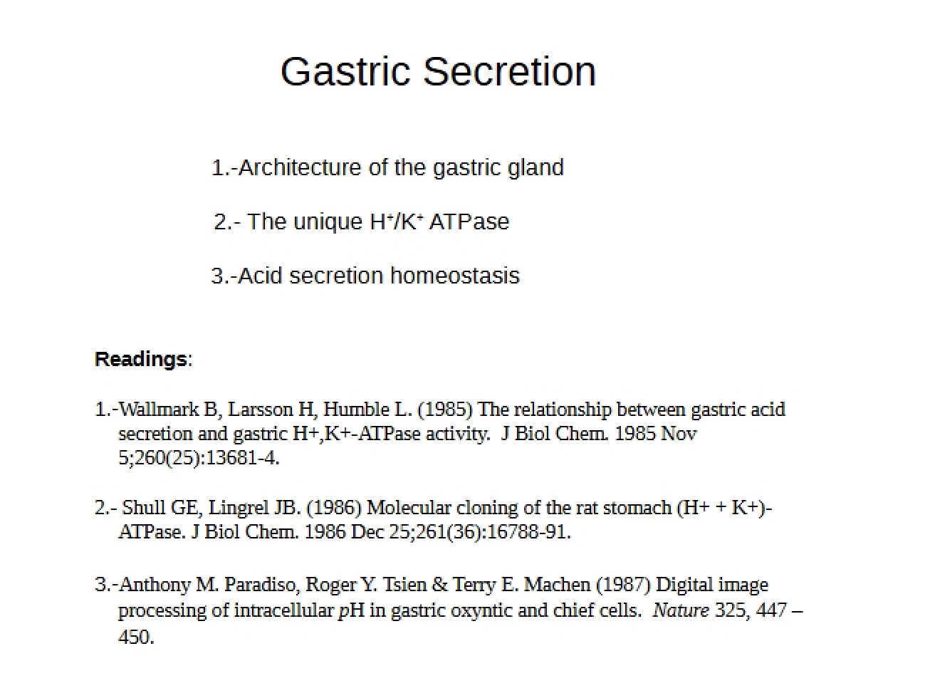 Secretion Gastric