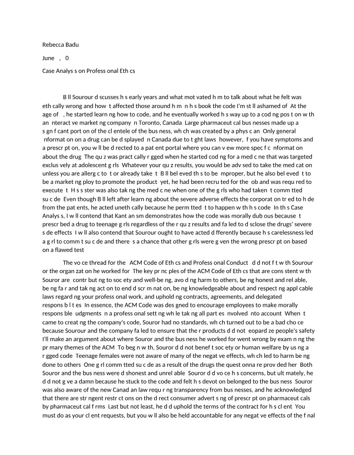 Professional Ethics Case Analysis