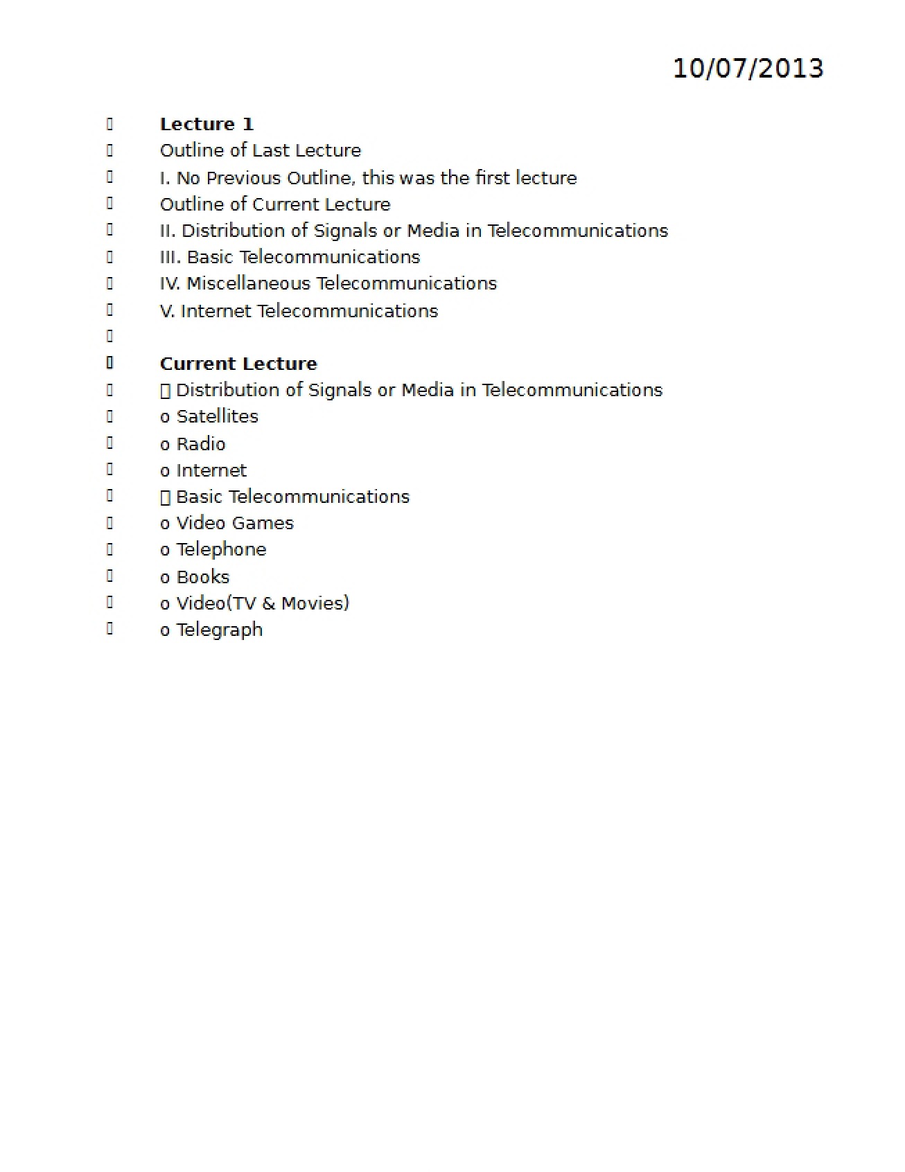 Lecture Notes Compilation