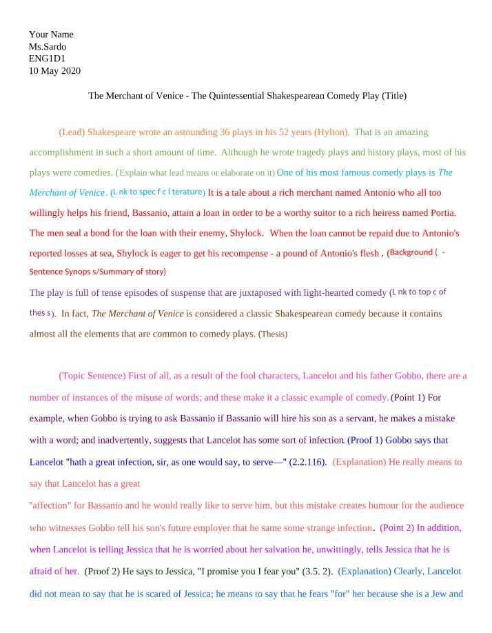 The Merchant of Venice - An Analysis of Shakespearean Comedy