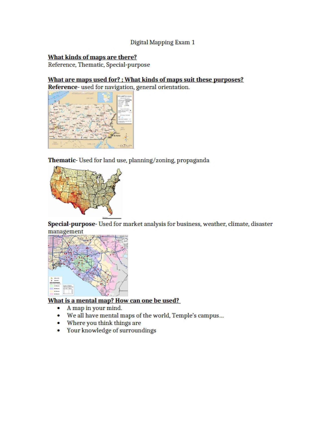 Examination for Digital Mapping