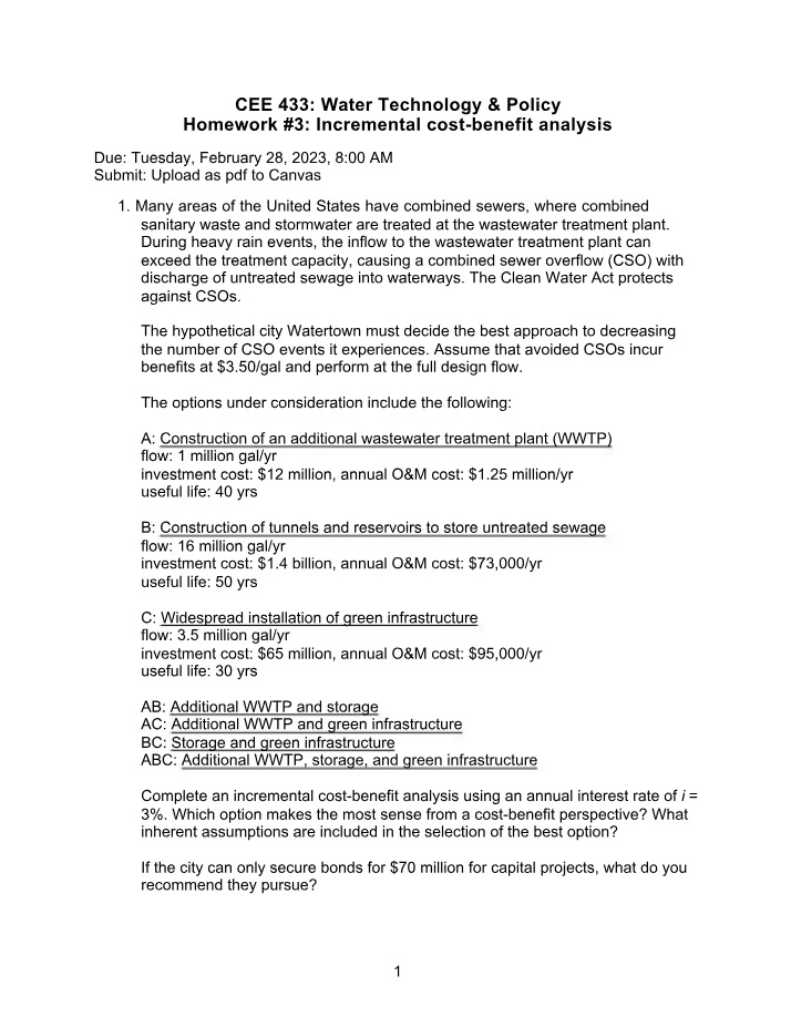 Incremental Cost-Benefit Analysis Homework 3
