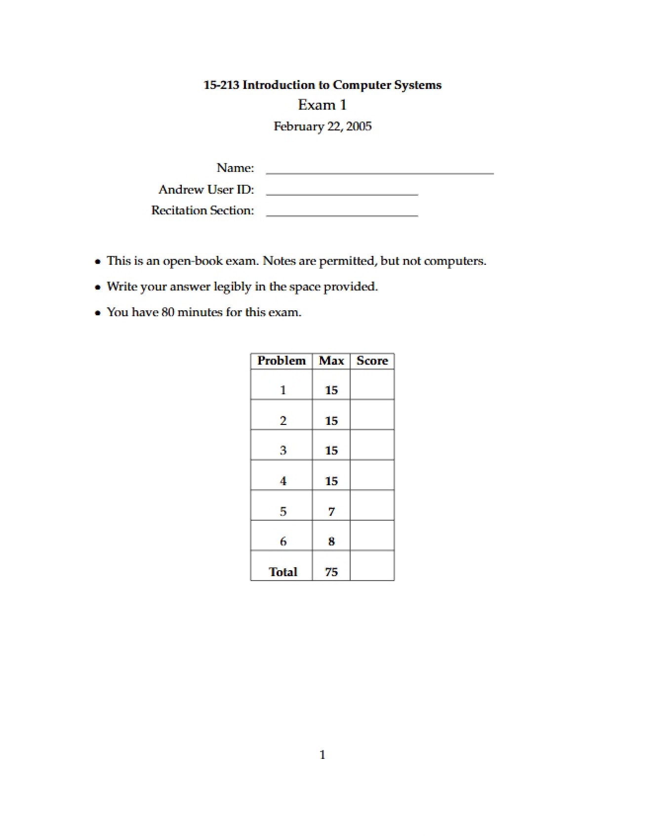 Twenty-Sixth Examination
