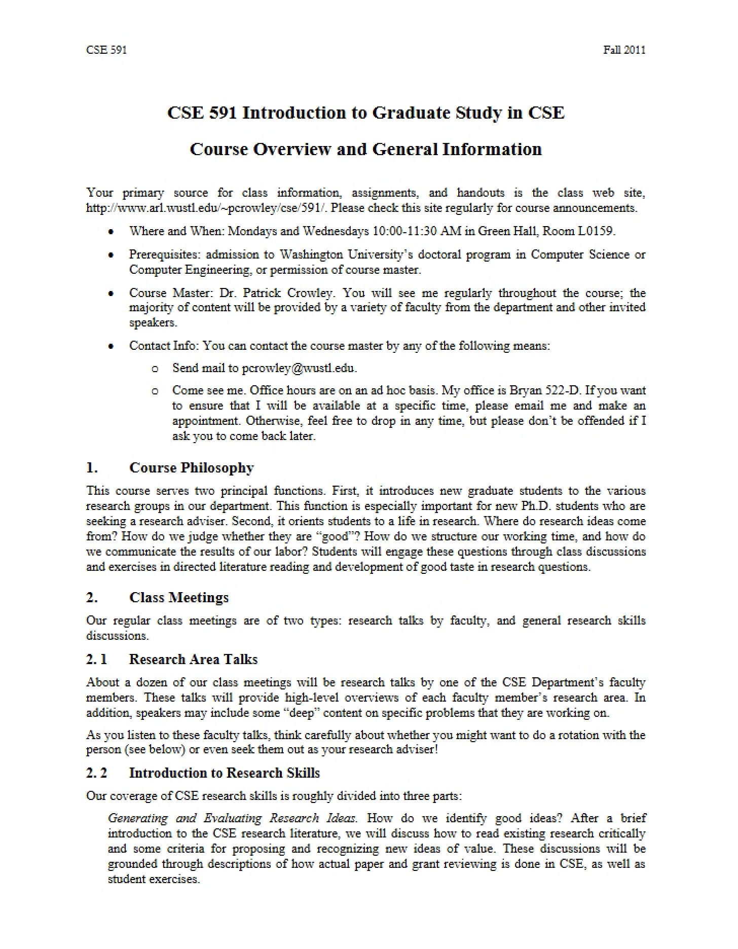 General Information and Course Overview
