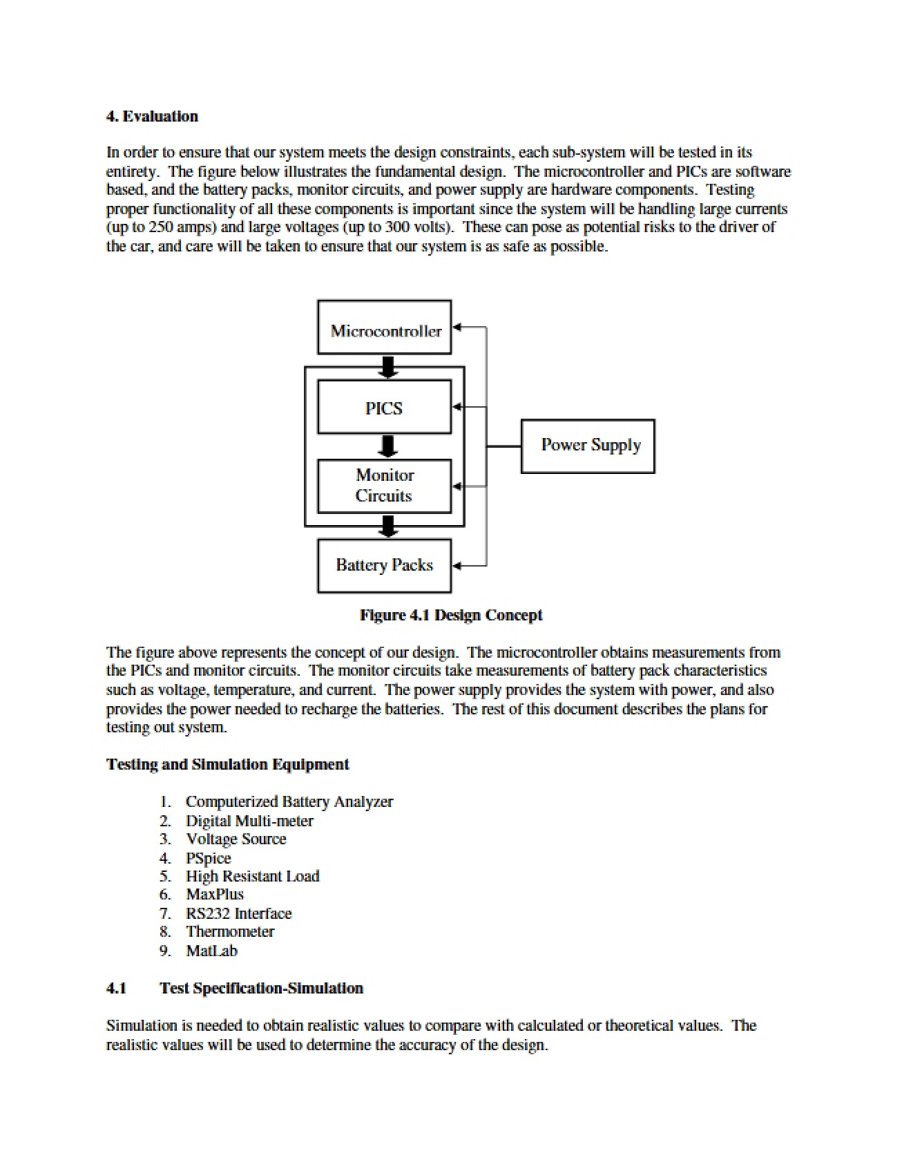Specs for Testing