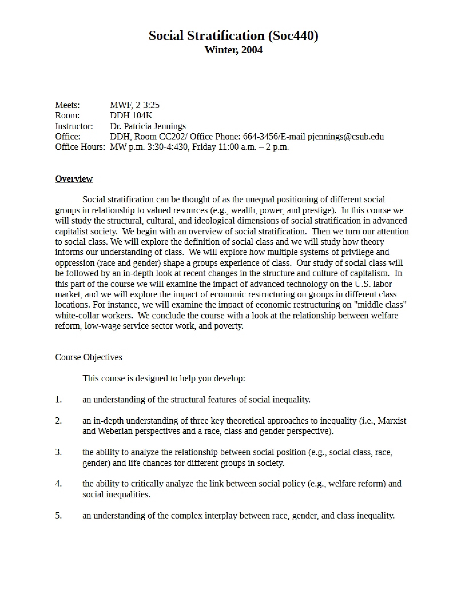 Winter 2004 Syllabus for SOC 440