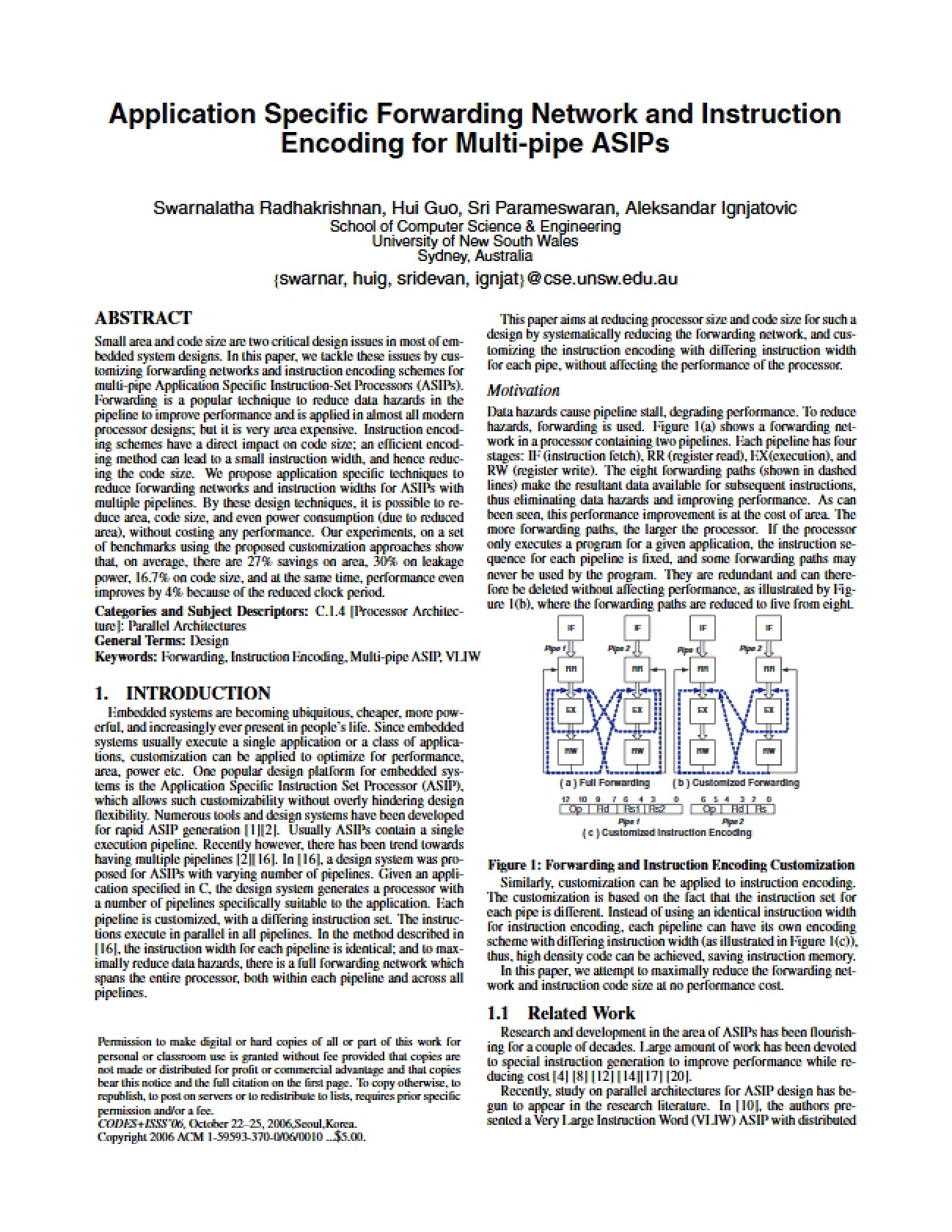 Multi-pipe ASIPs Encoding