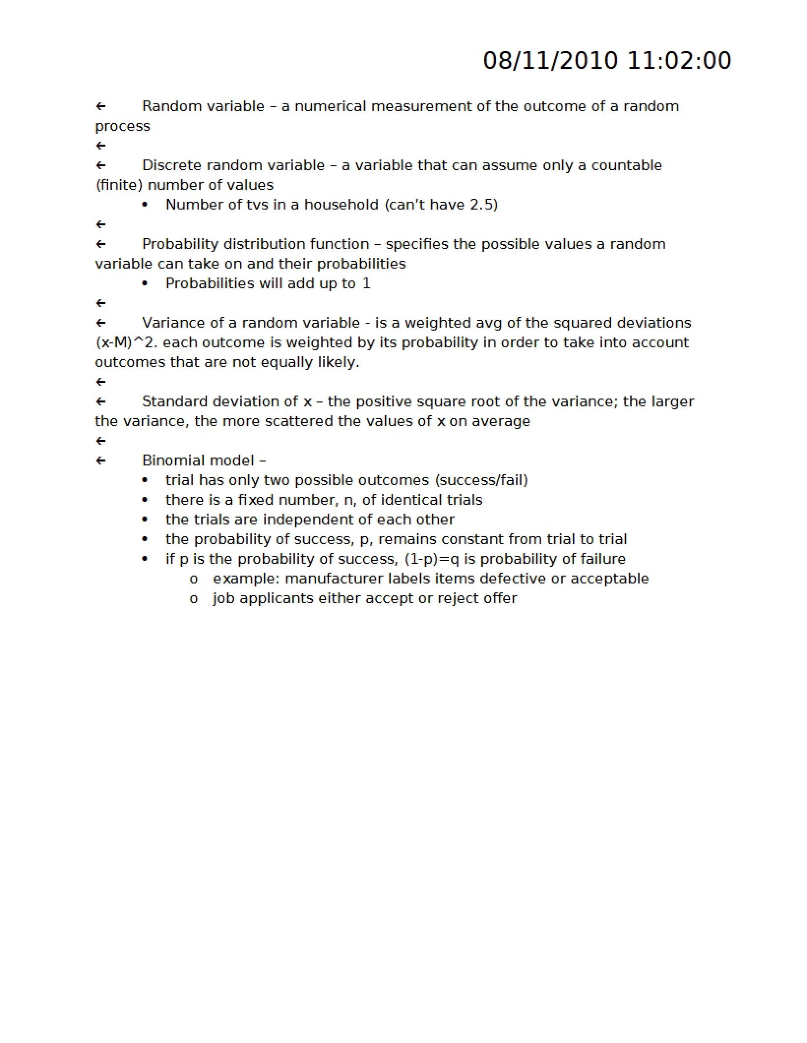 Statistics Lecture Notes