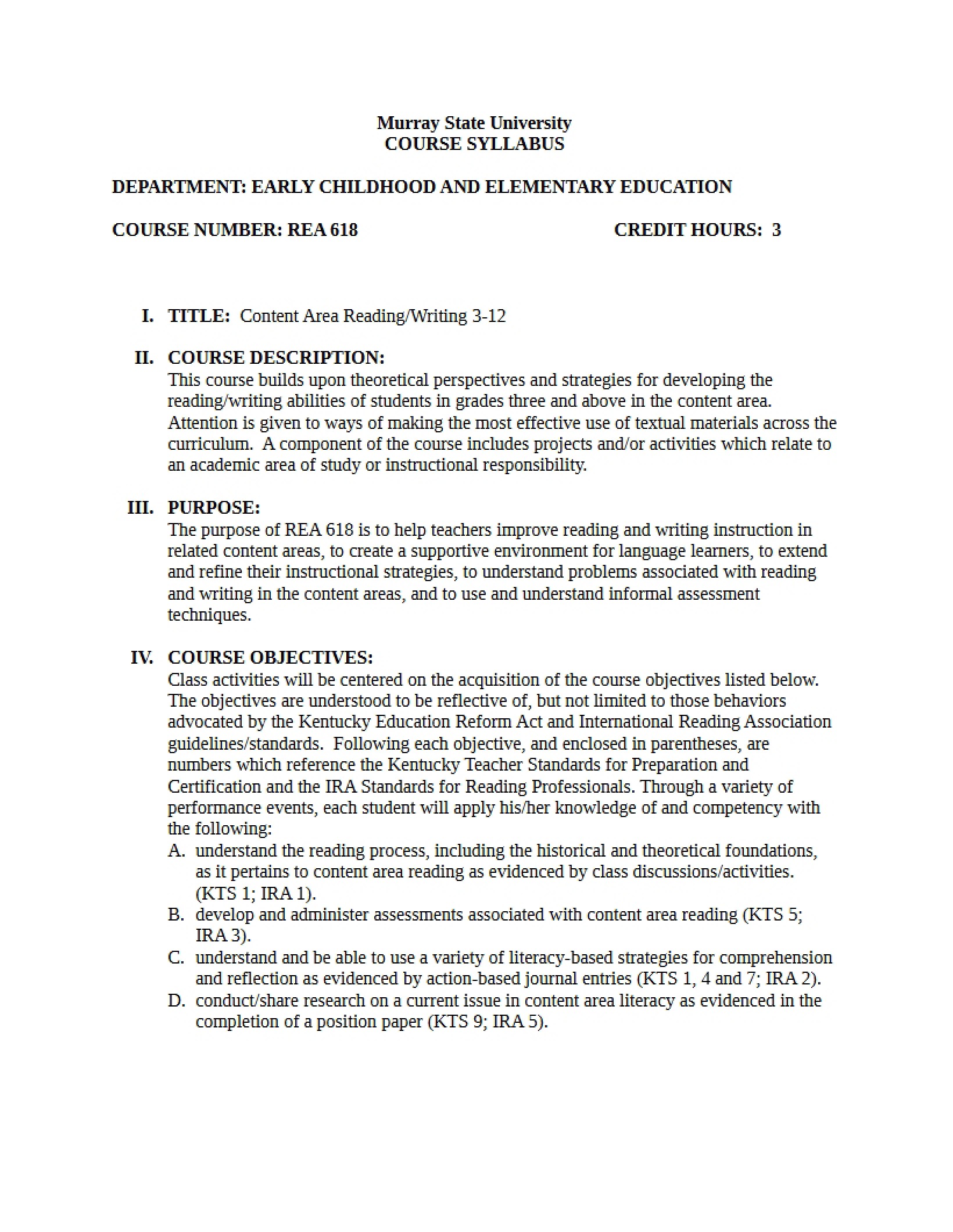 Syllabus - REA 618