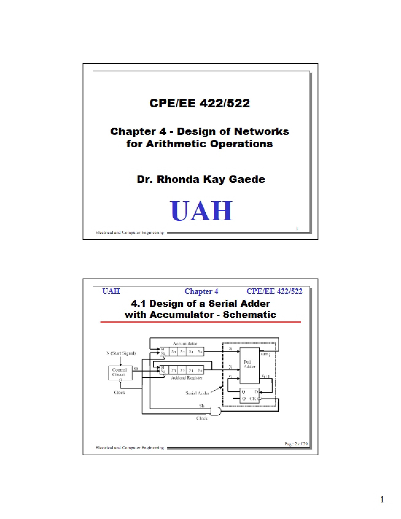 Arithmetic Operations Network Design