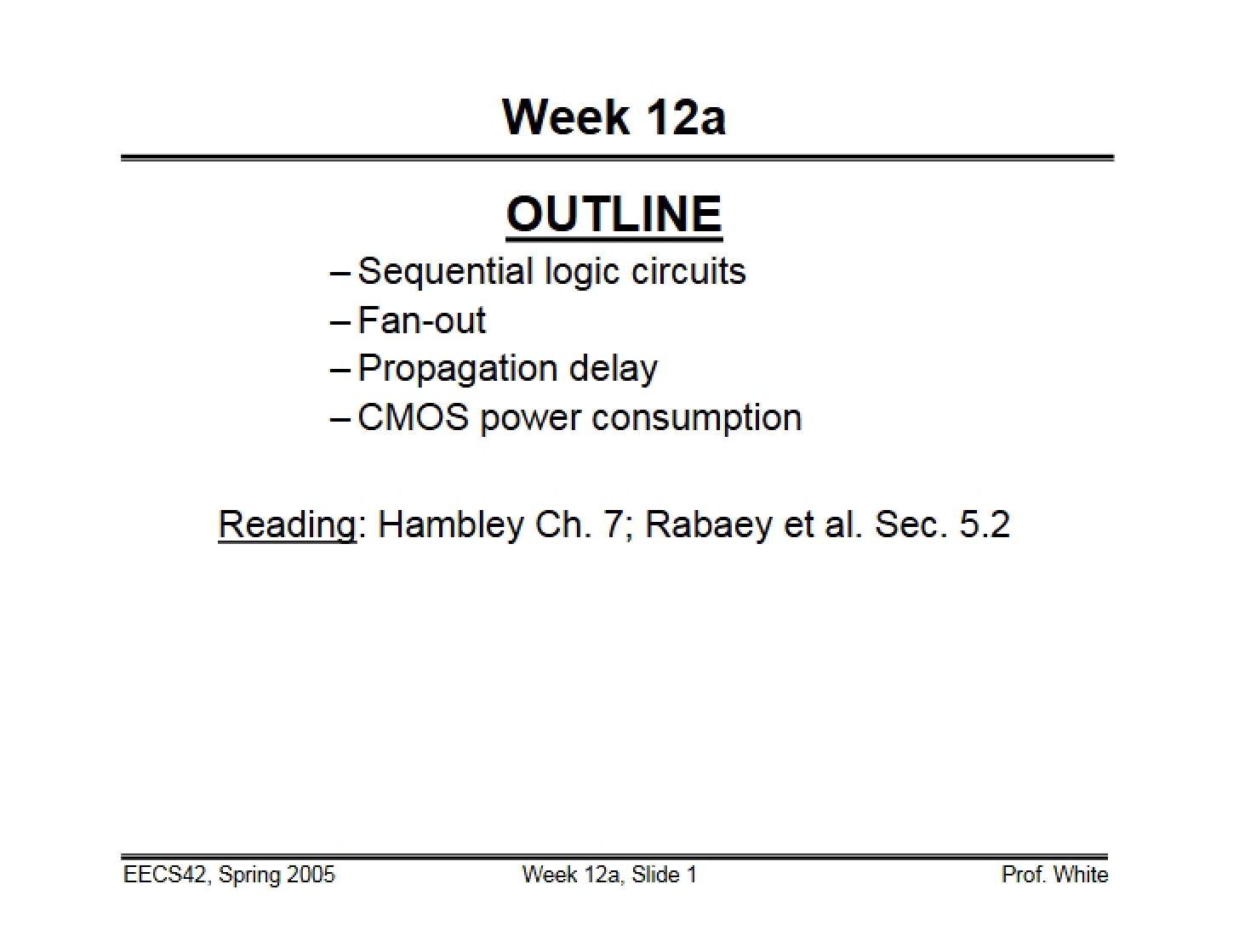 Handout for Class