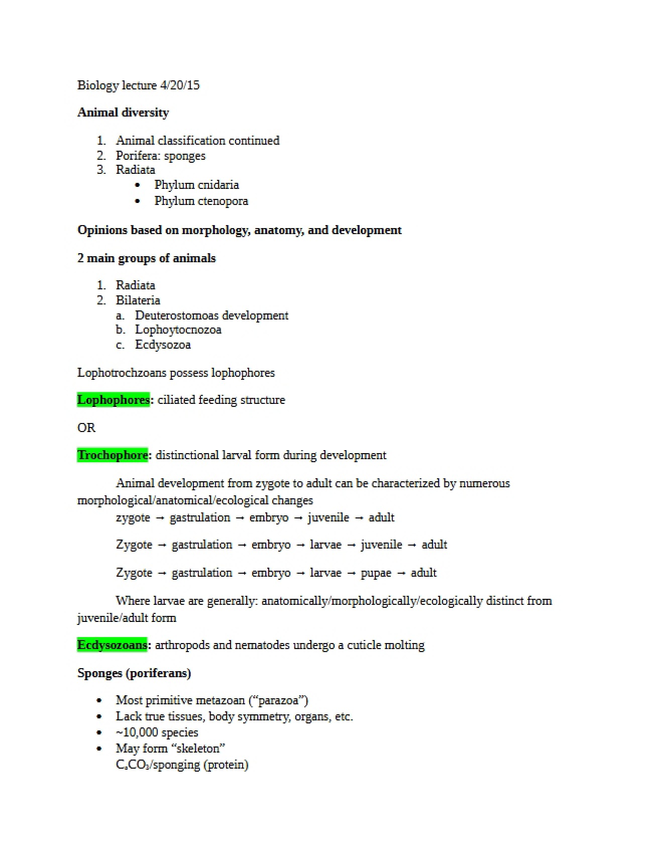 April 20, 2015 Lecture Notes