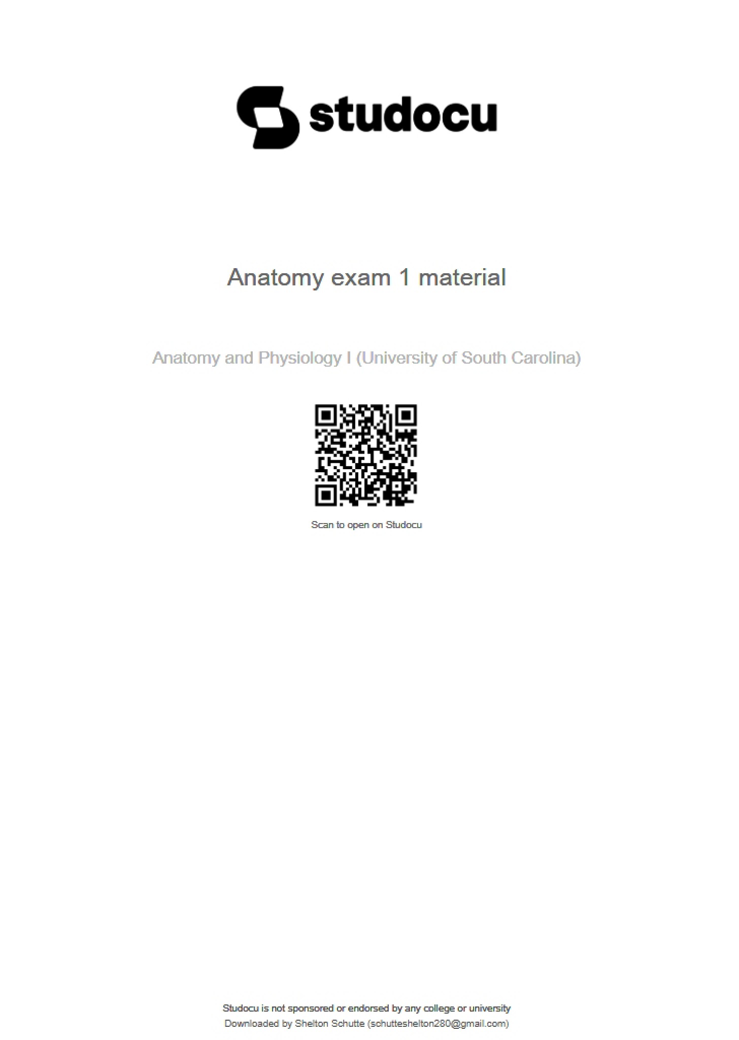 Exam One Material Anatomy