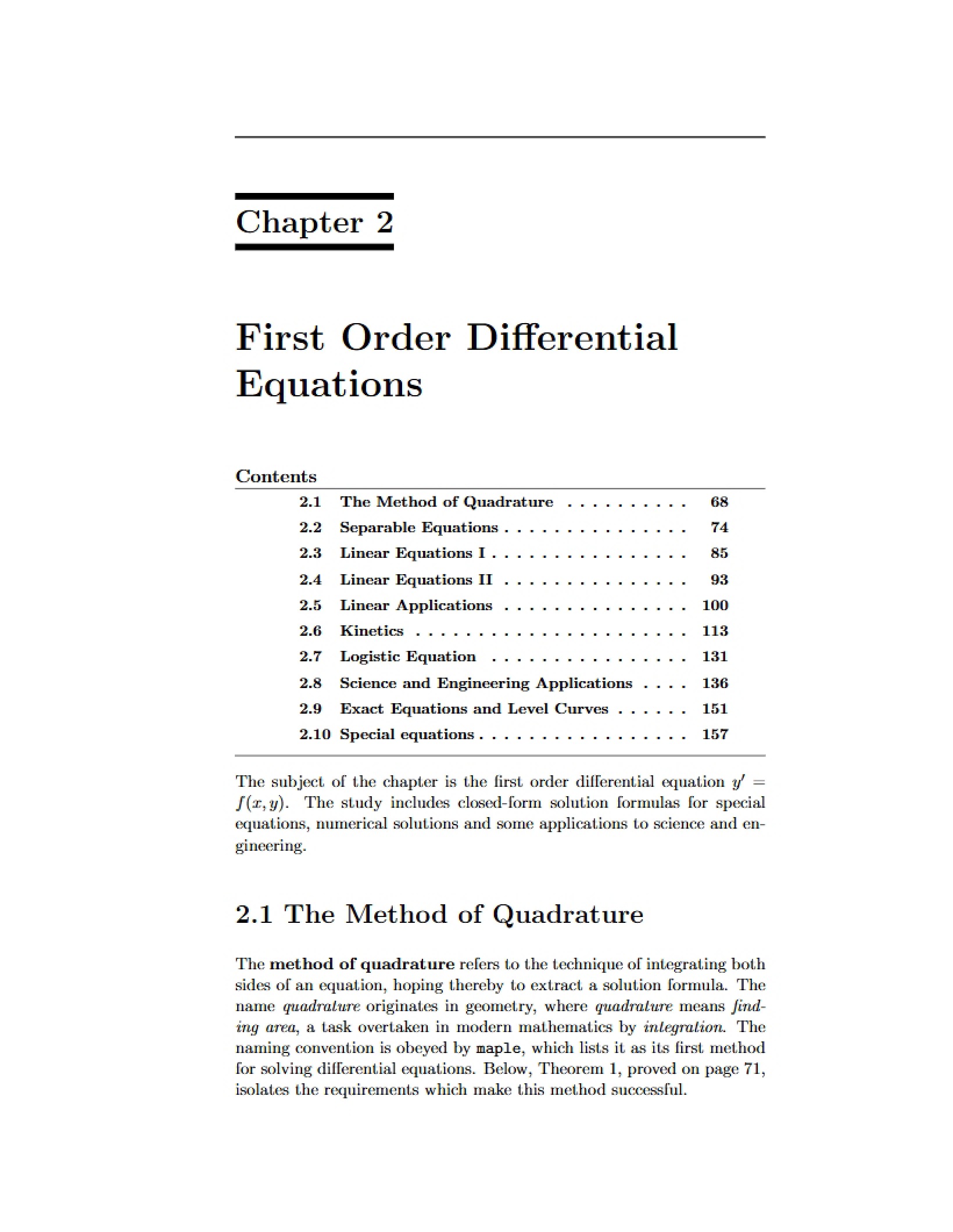 Differential Equations of the First Order