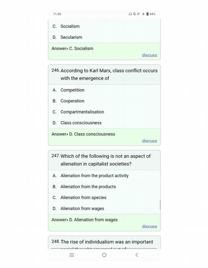 Questions and Answers on Class Conflict and Alienation in Capitalist