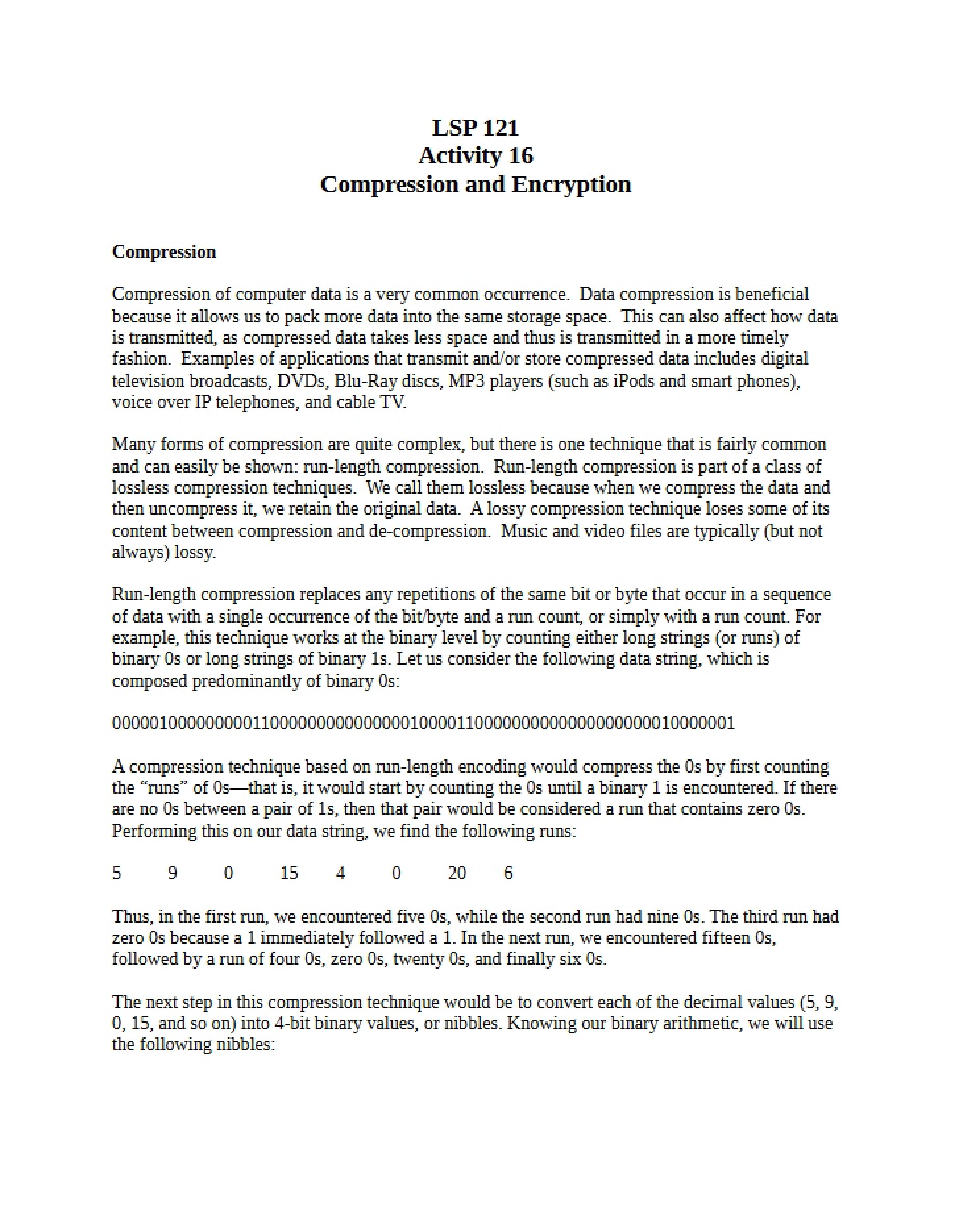 Data Compression and Encryption