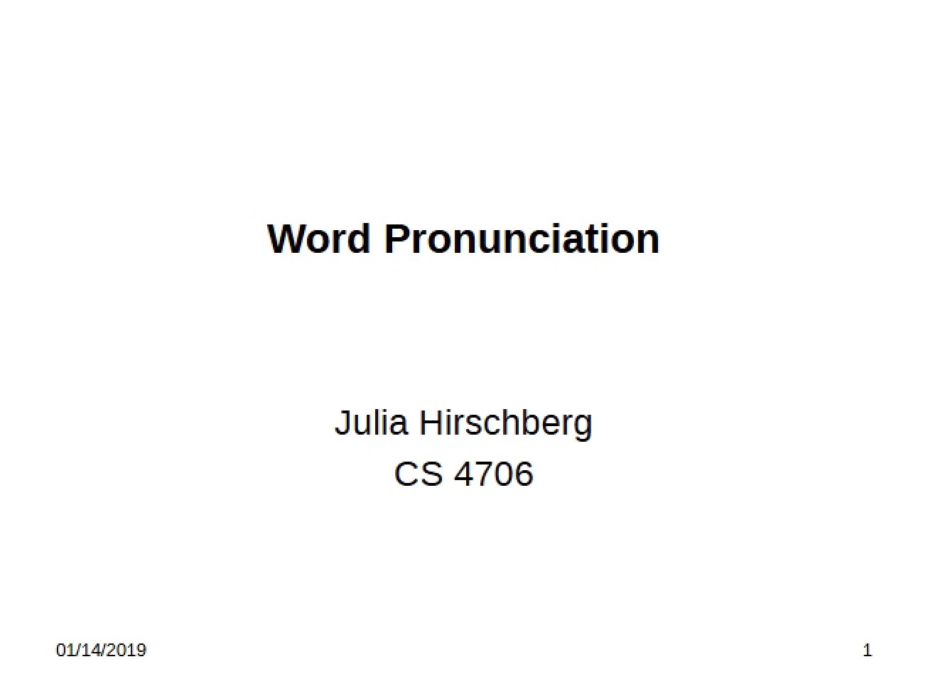 Word Pronunciation