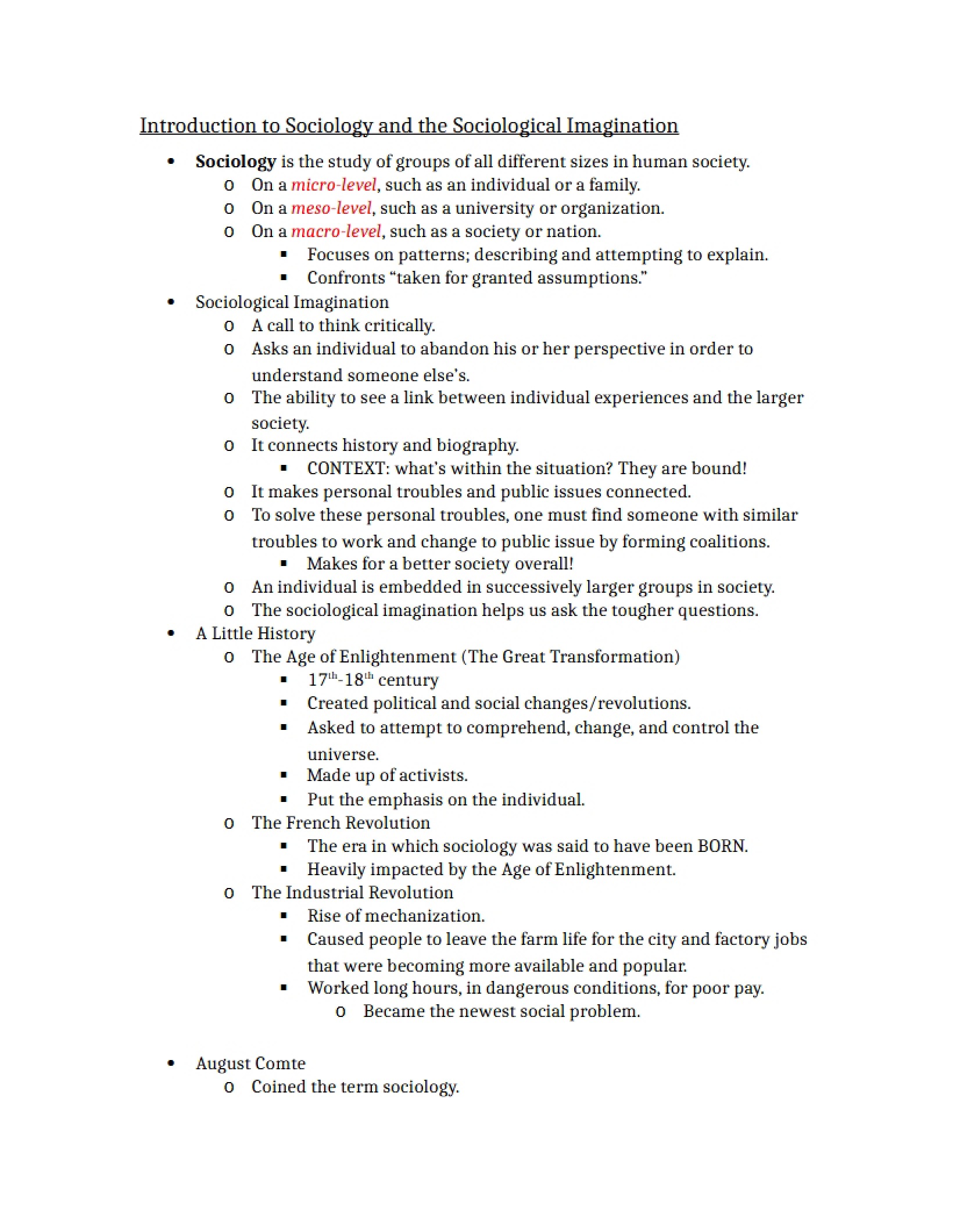 Notes for Lecture 1