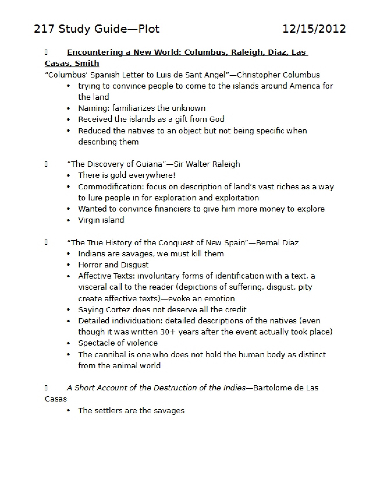 Plot Study Guide for 217