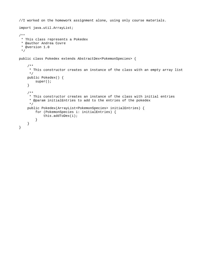 Pokedex Creation Guide using Java