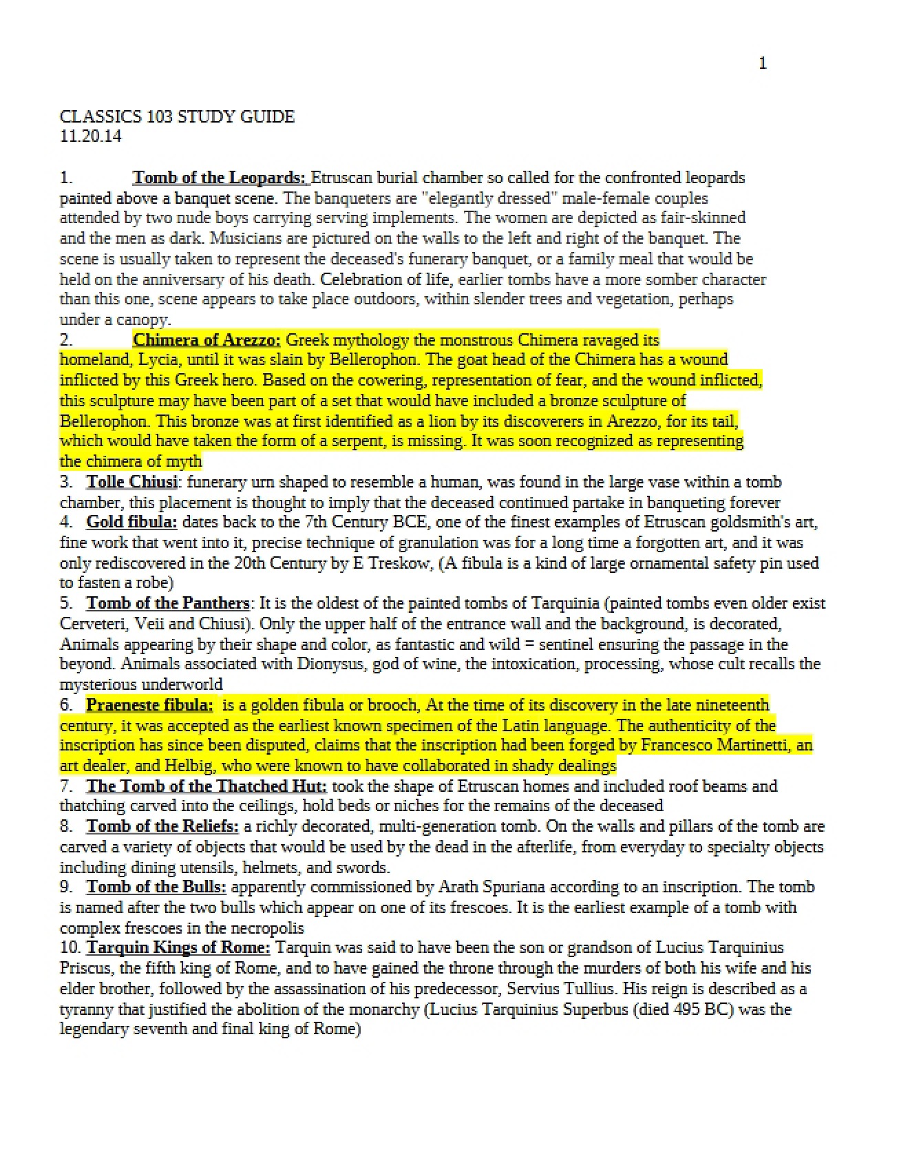 Intro to Classical Archaeology Study Guide