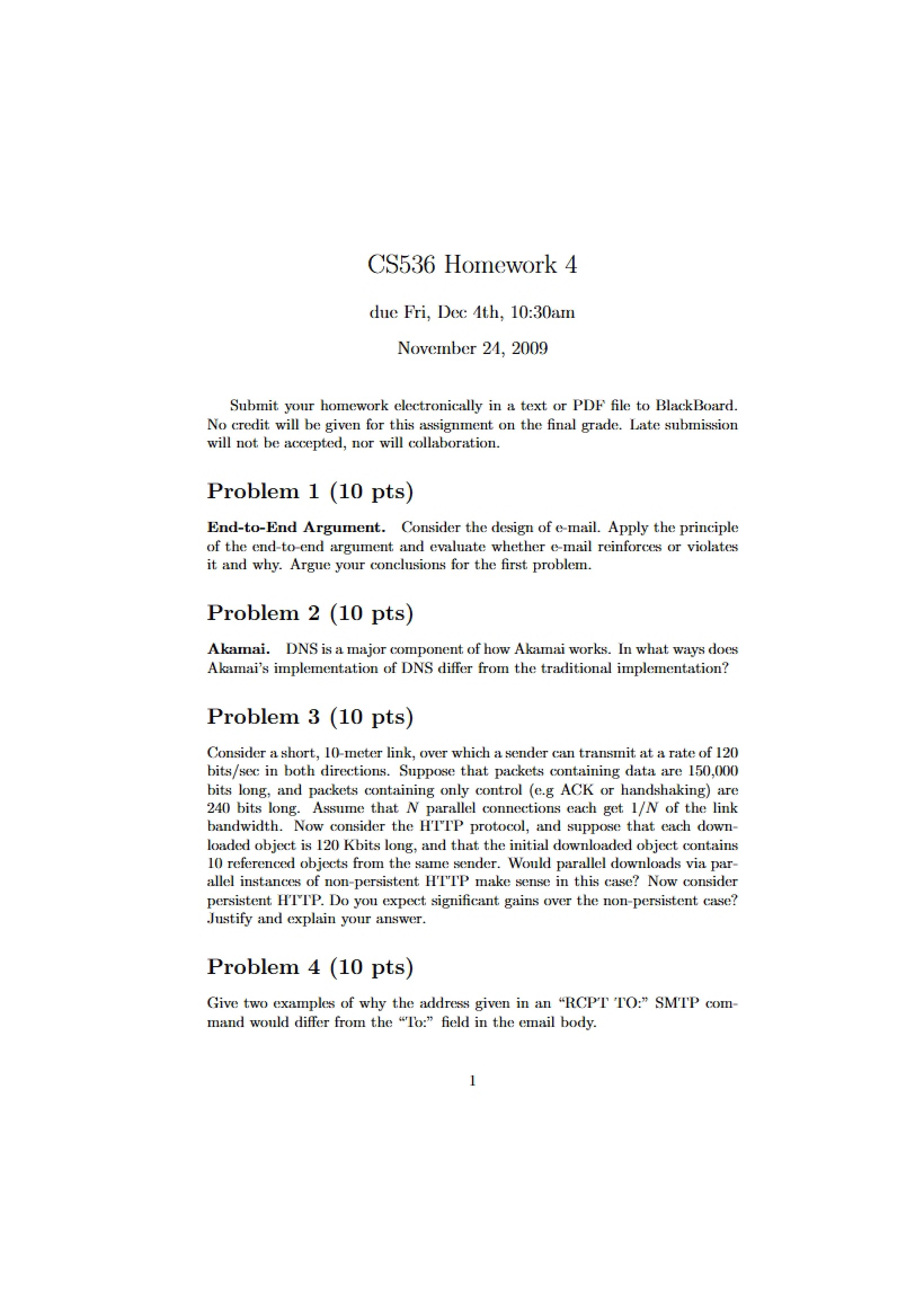 Fourth Homework