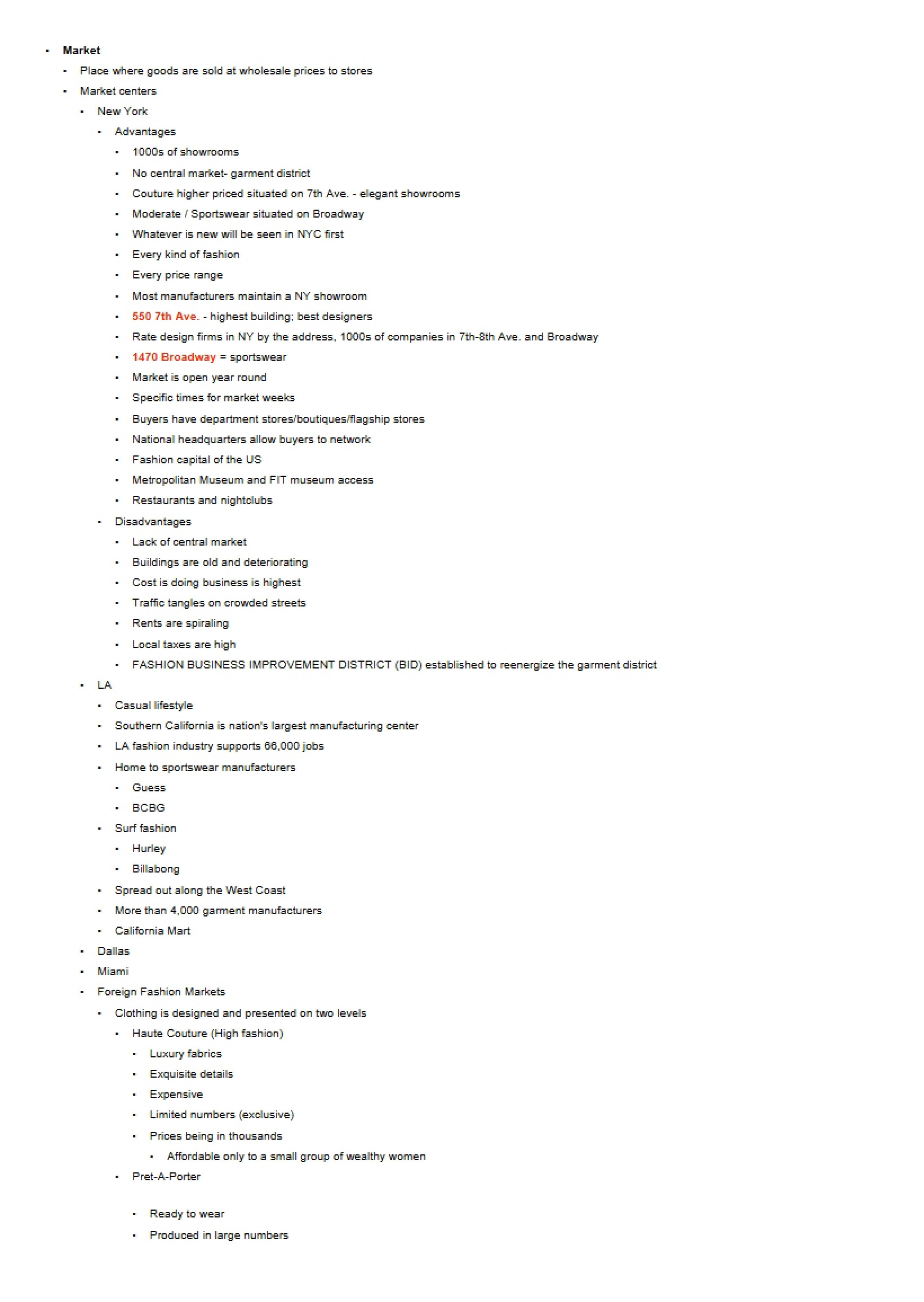 Fashion Industries Lecture Notes