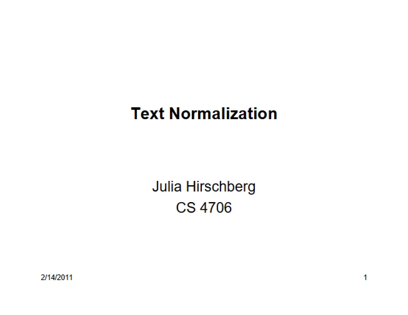 Text Normalization