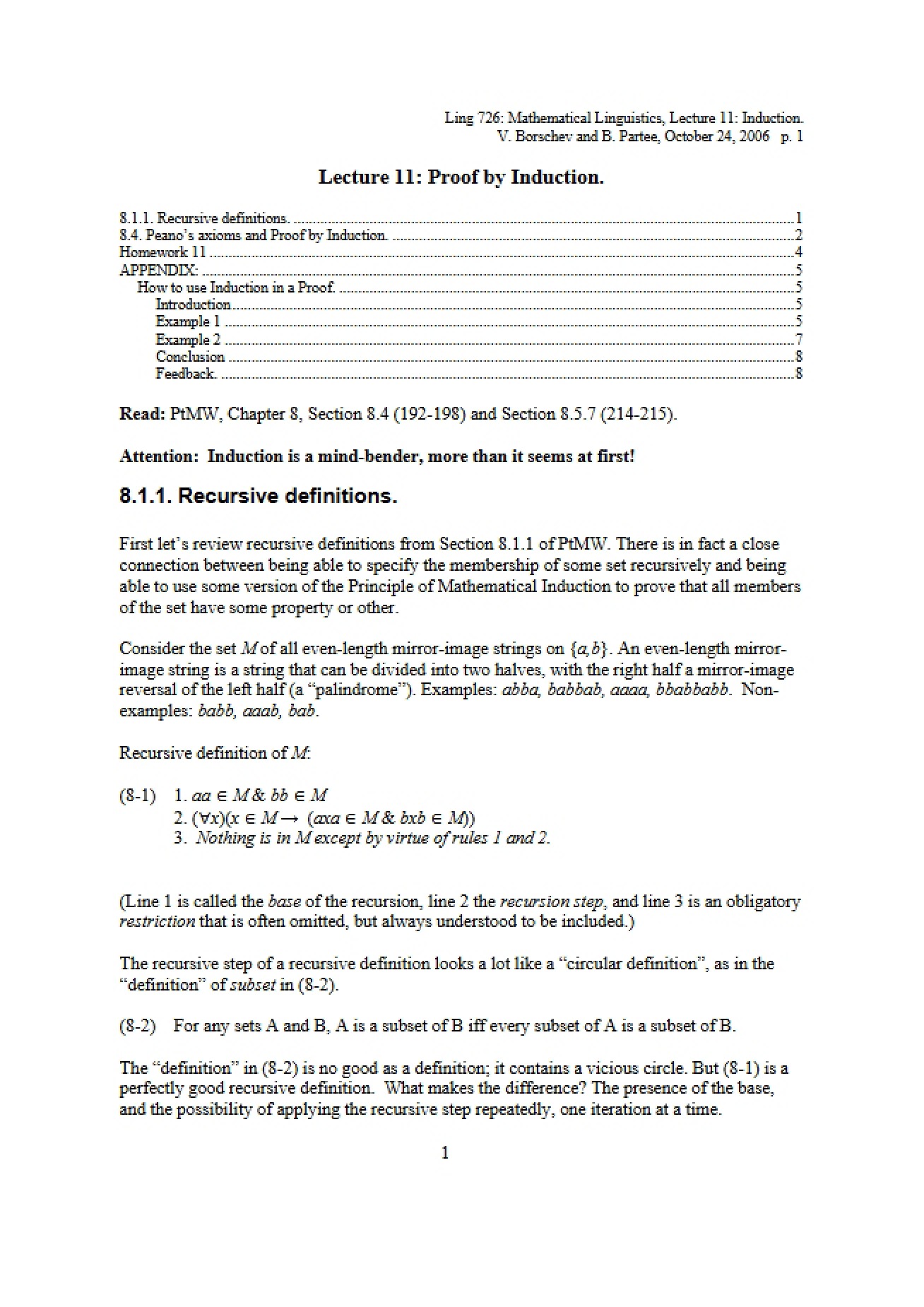 Proof via Induction
