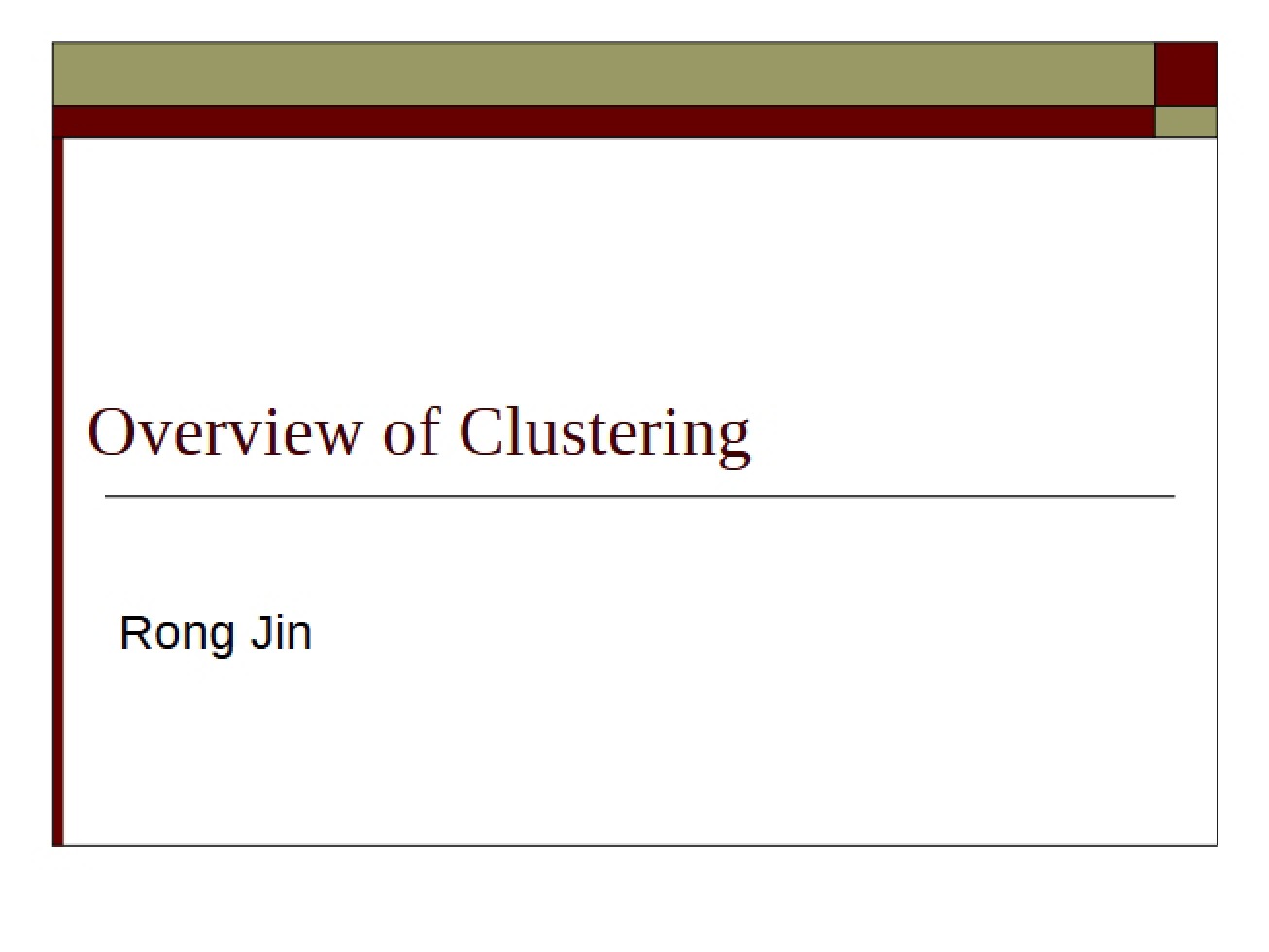 Clustering Methods