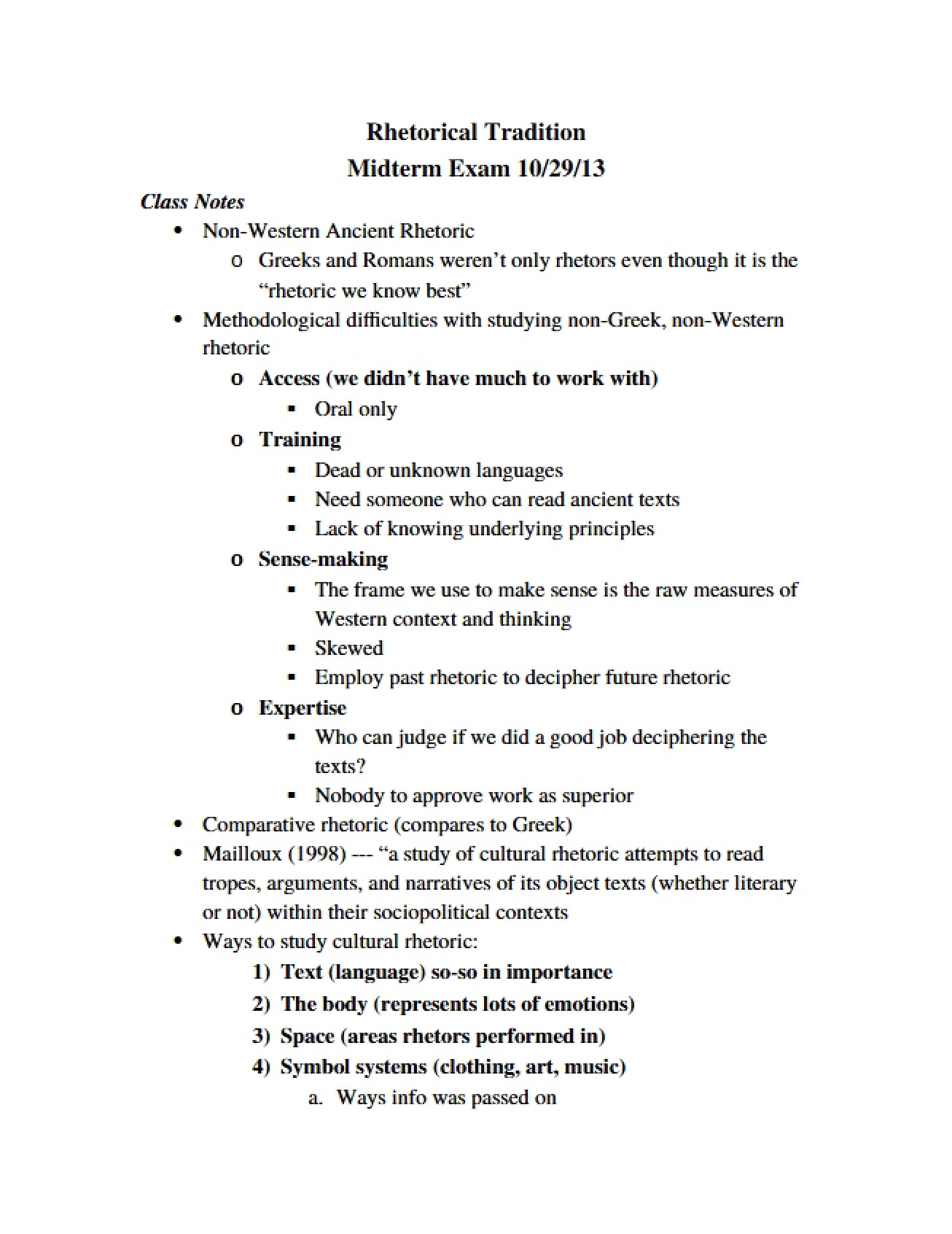 Overview of Rhetorical Tradition (Part 2)