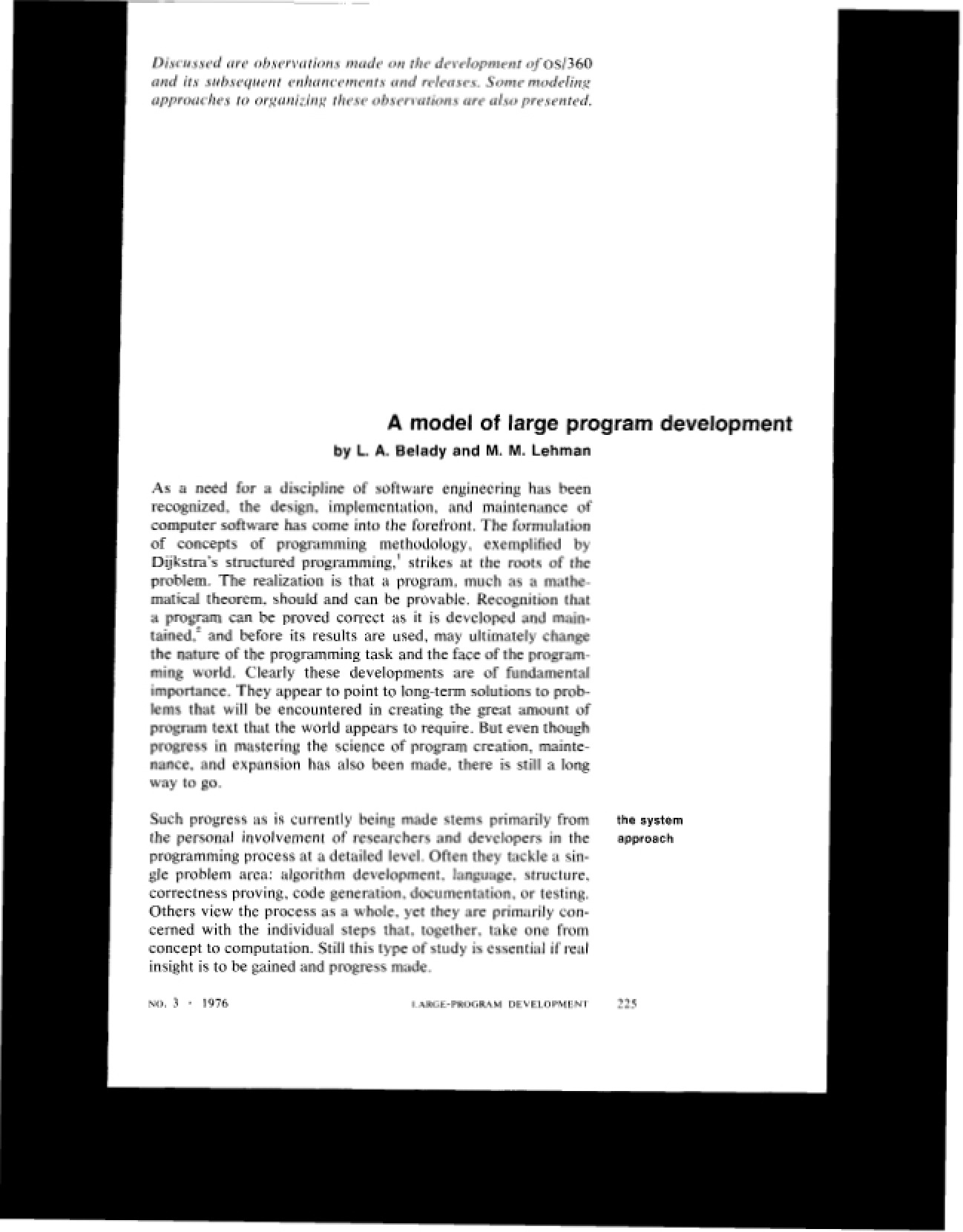 Developing Large-Scale Programs