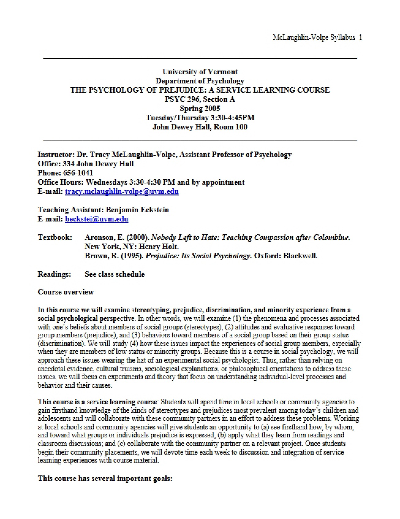 Syllabus for Psych of Families