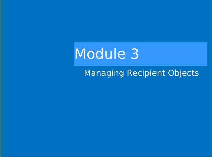 Lab on Managing Recipient Objects