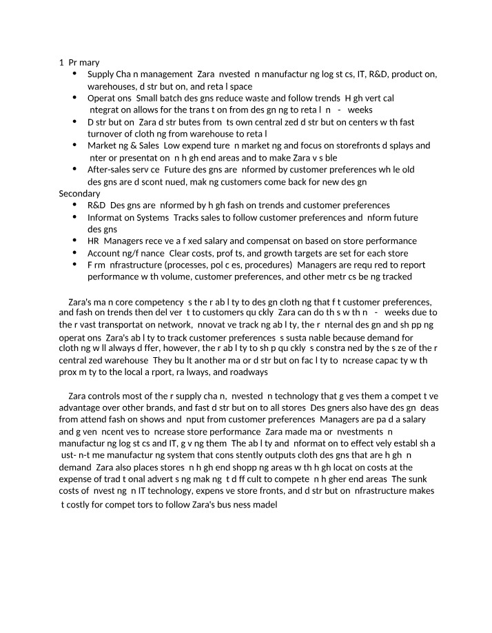 Zara's Fast Fashion and Supply Chain Management