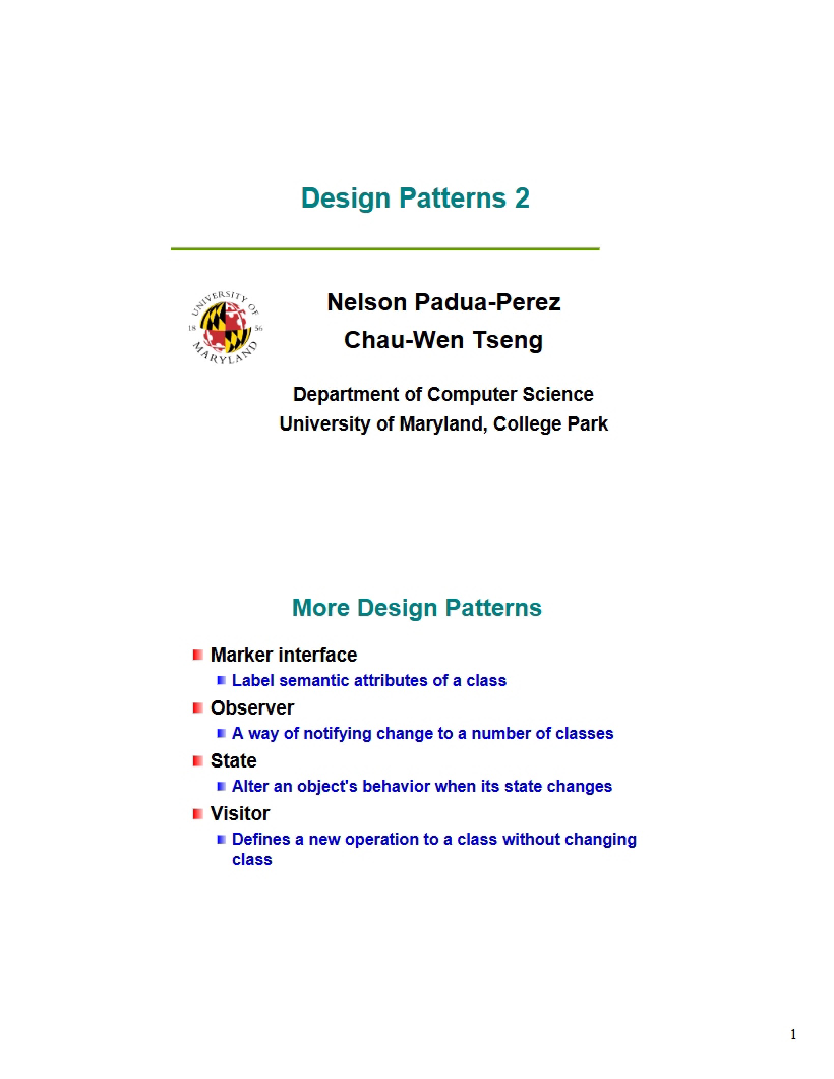Part 2 Design Patterns