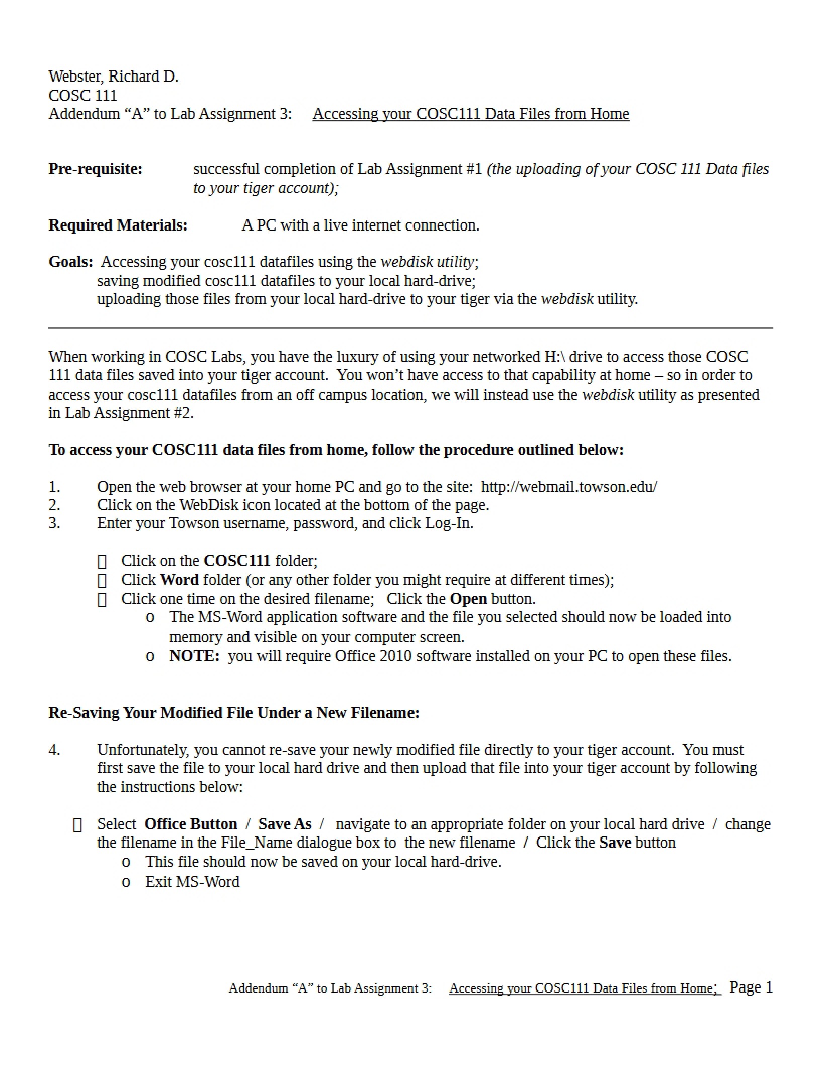 Third Lab Assignment