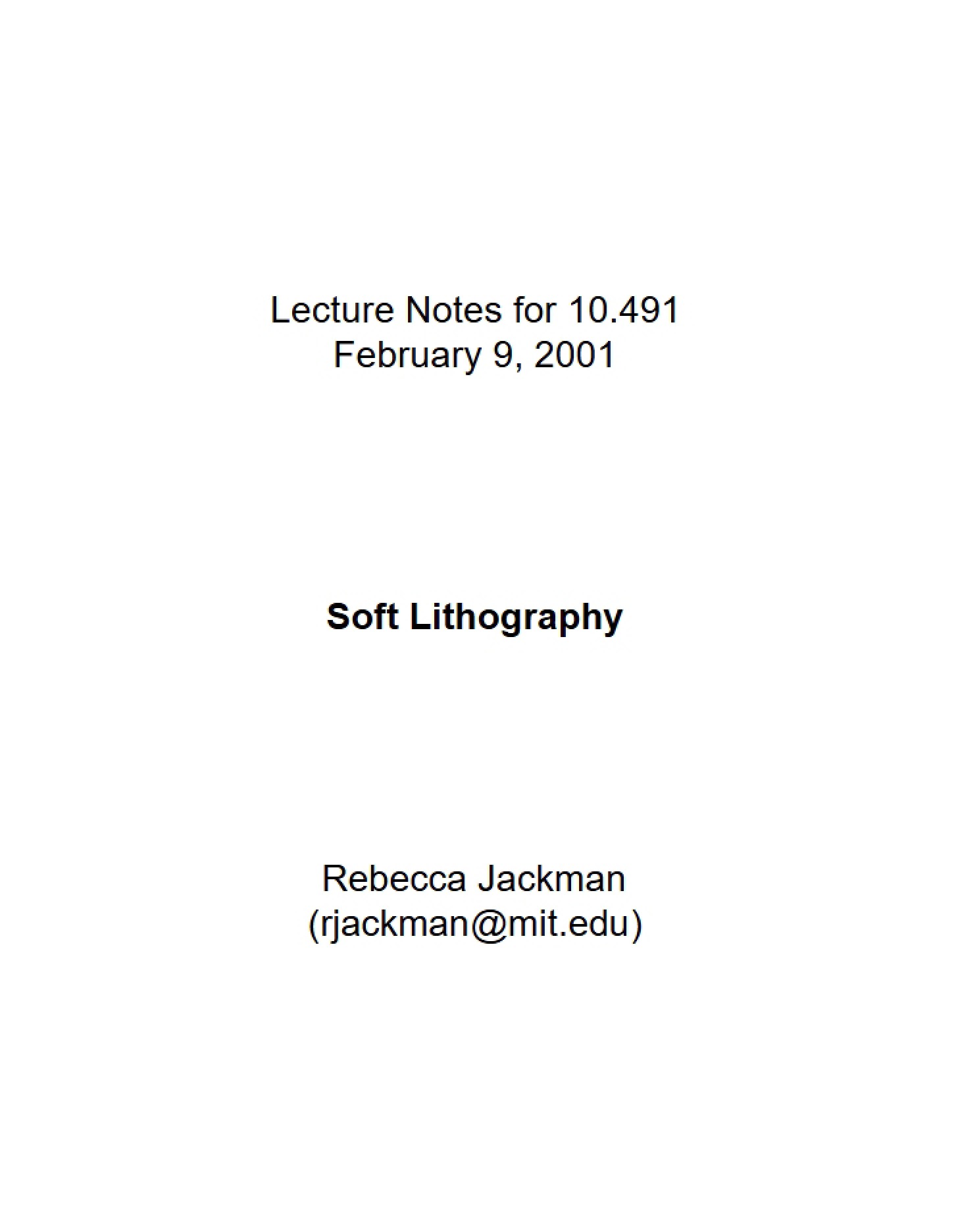 Lithography (Soft)