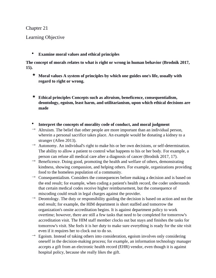 Week 6 Review - Chapter 21