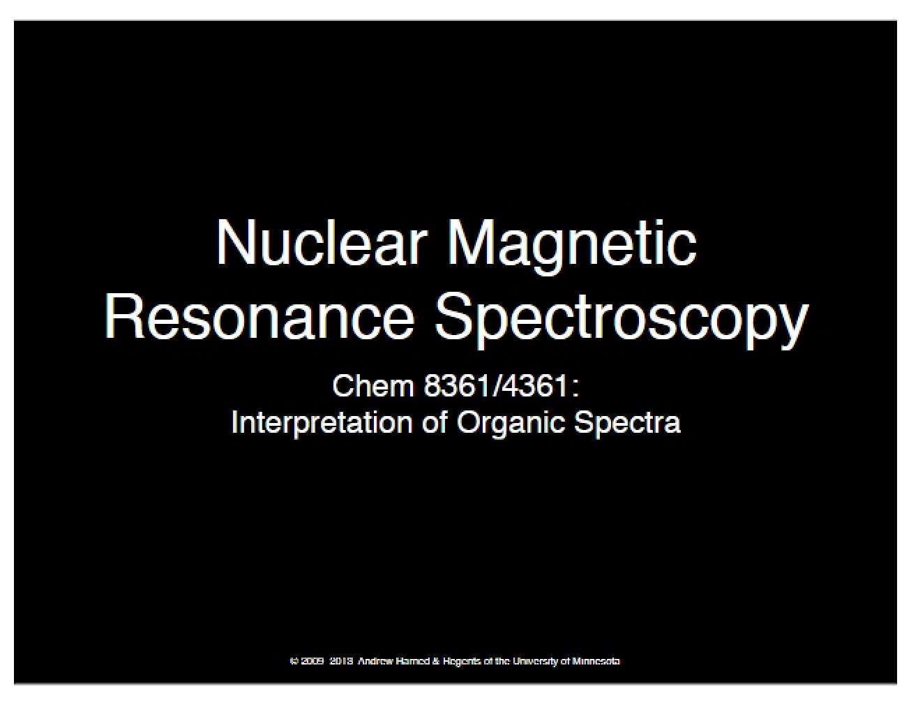 Spectroscopy Nuclear Magnetic Resonance
