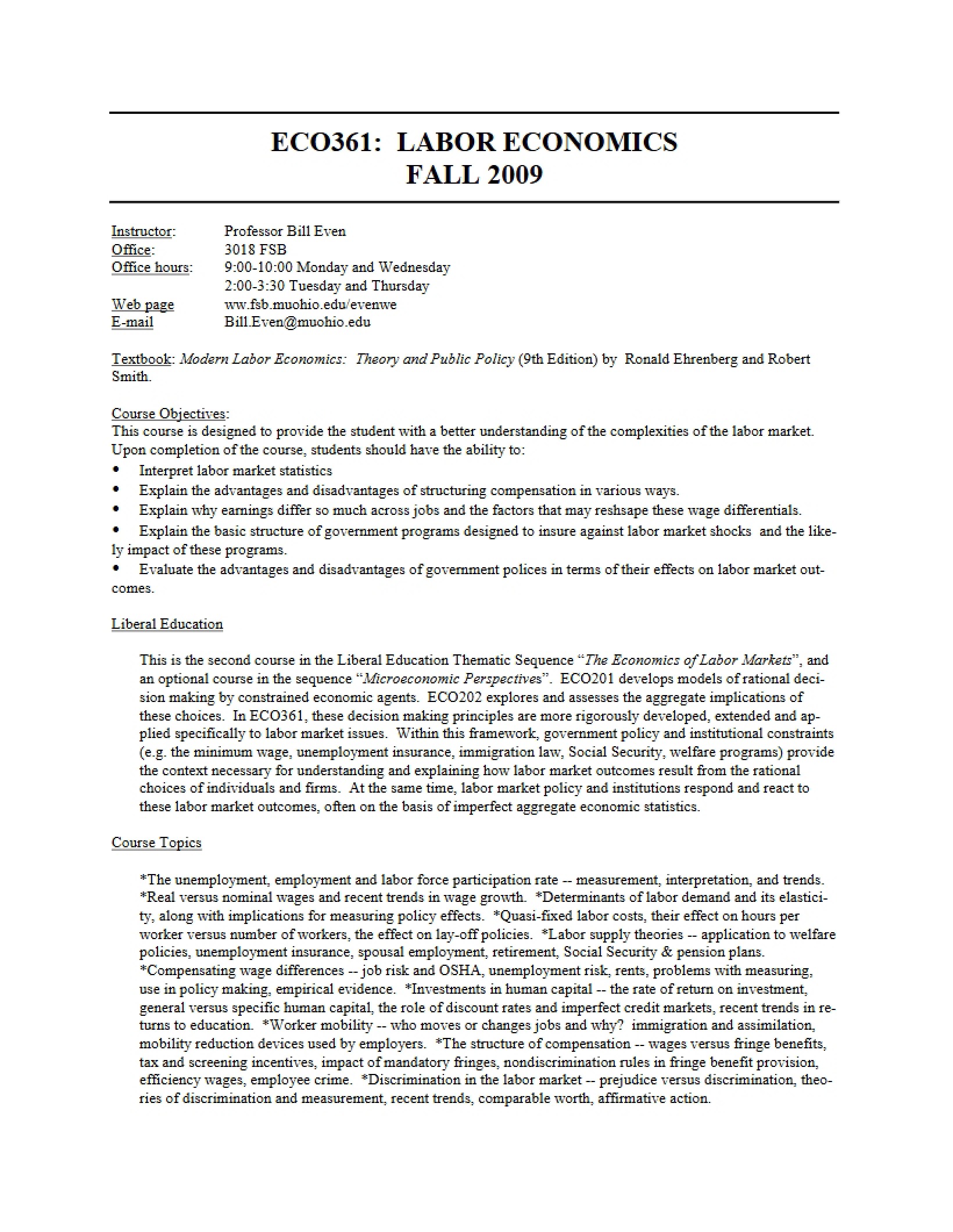 Labor Economics Review Guide