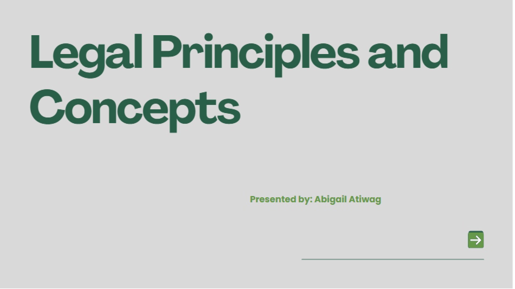 Legal Concepts and Principles