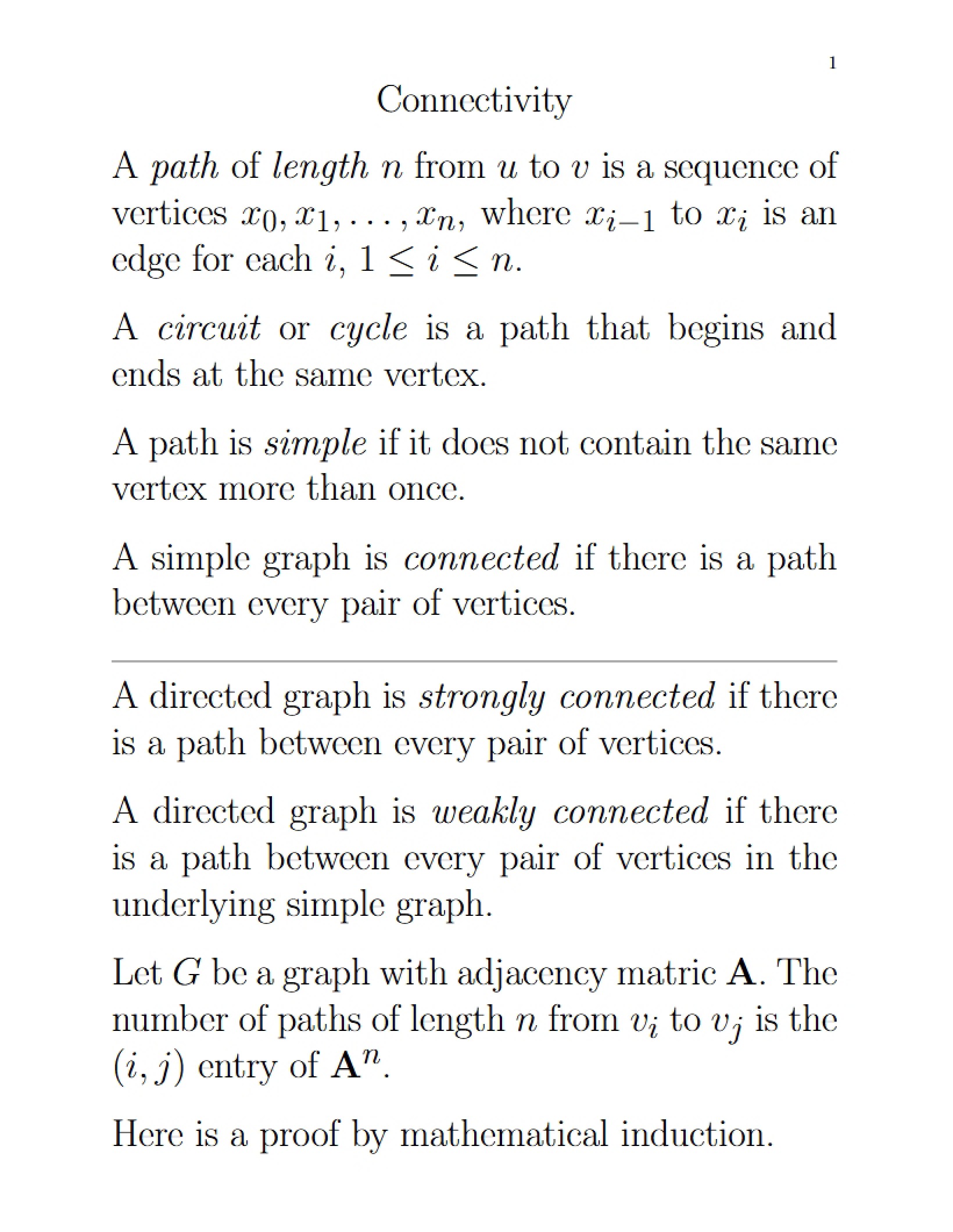 Connectivity in Discrete Math