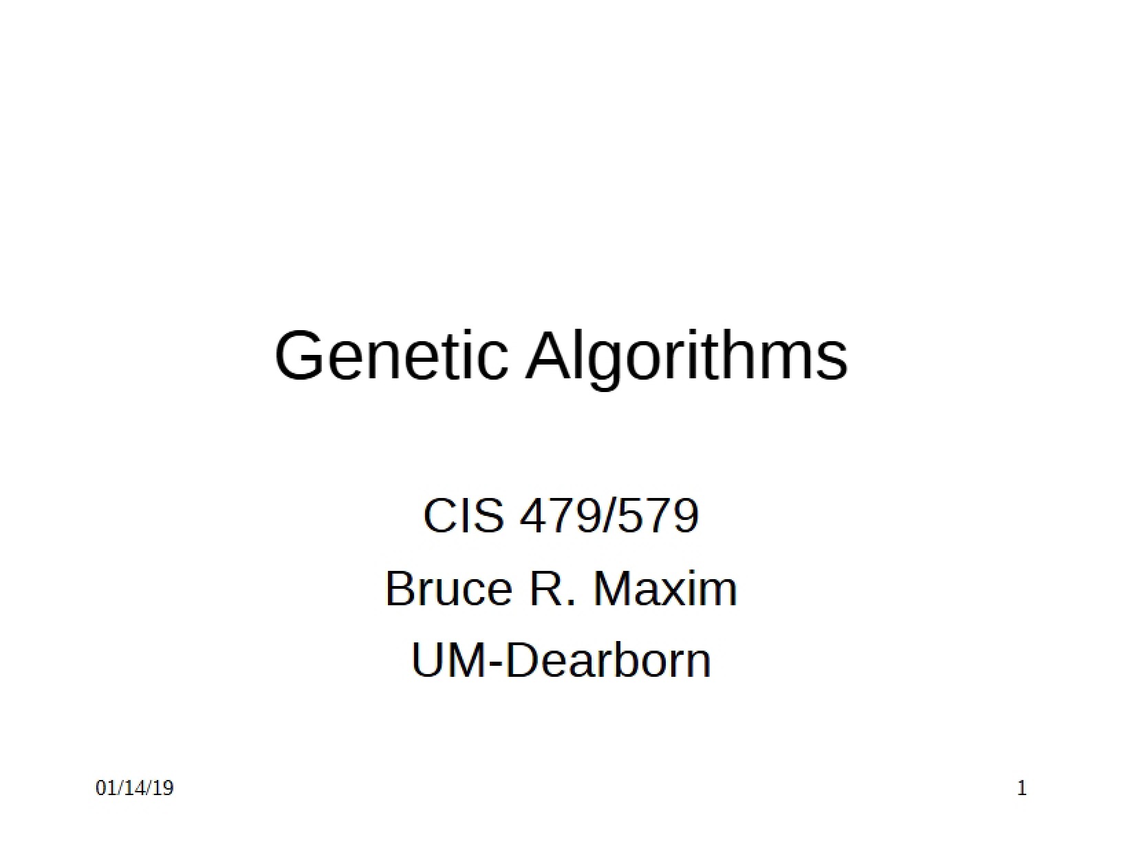 Algorithms of Genetics