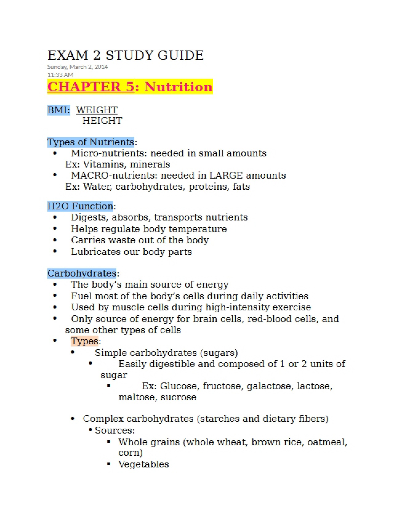 Finished Study Guide for Exam 2