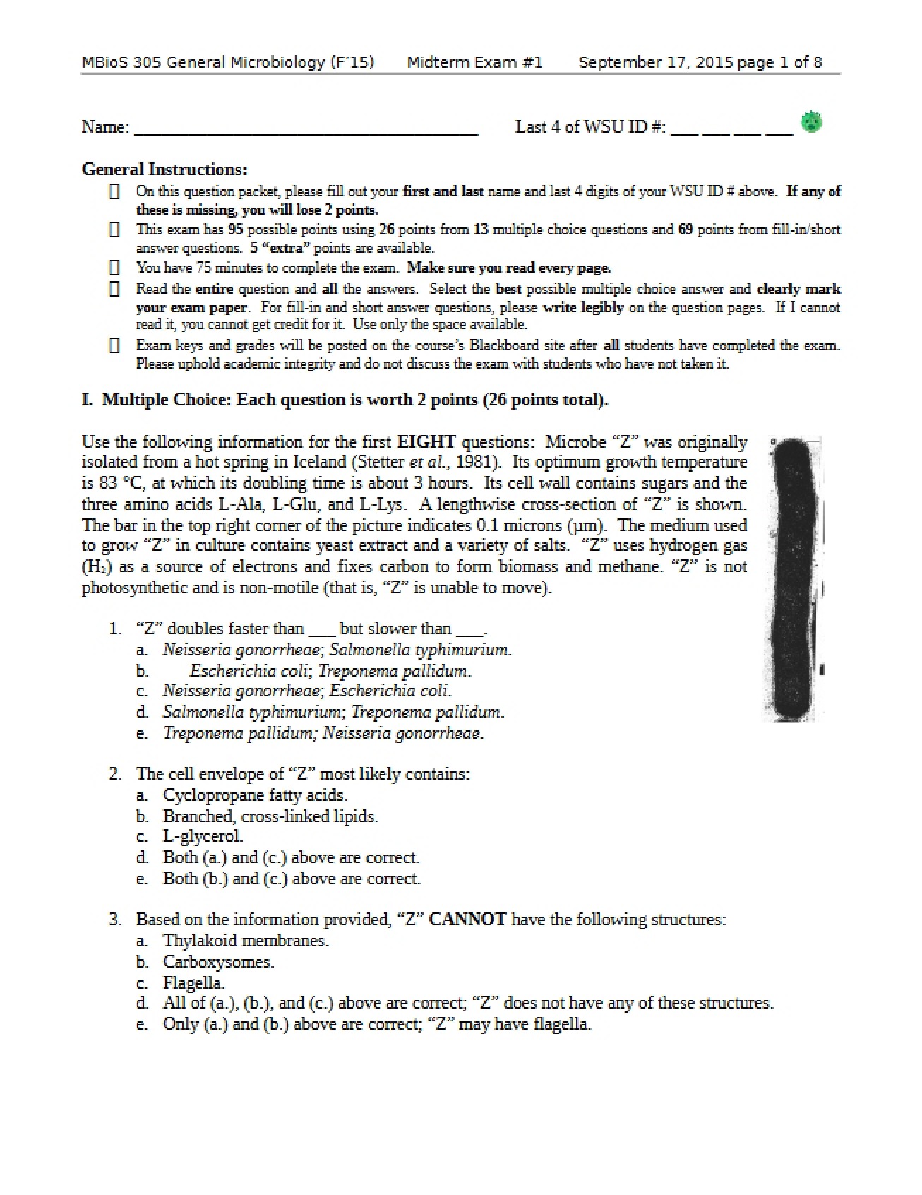 Final Version of Exam 1 (Fall 2015)