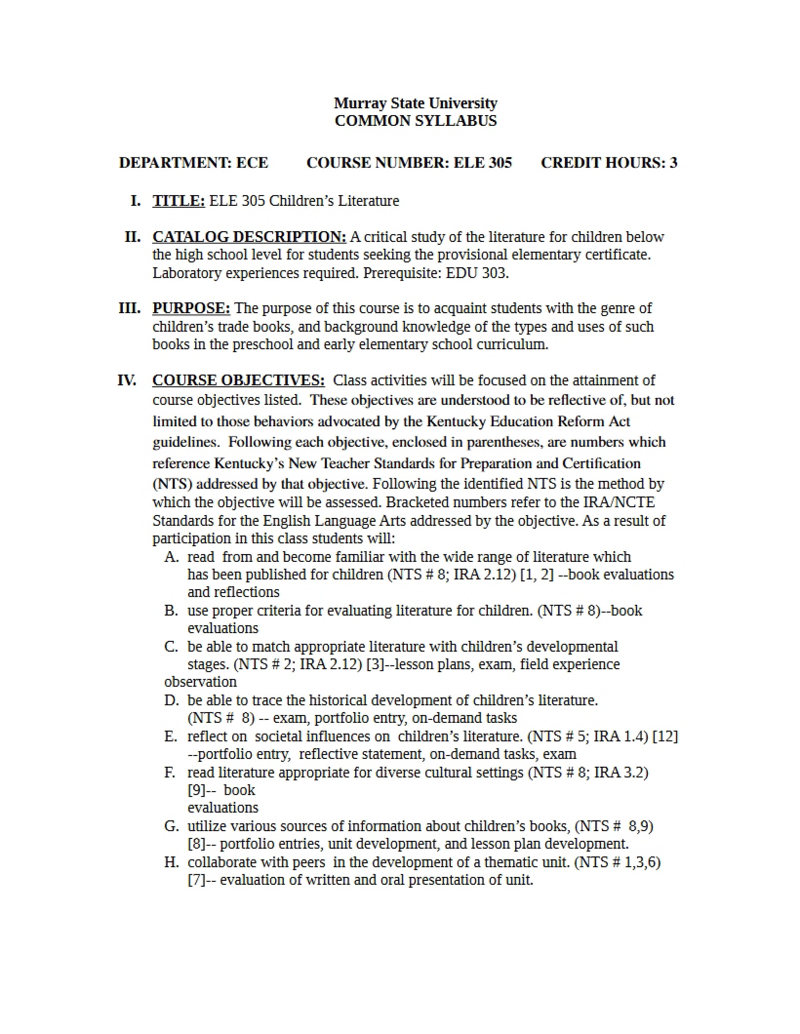 Syllabus - ELE 305