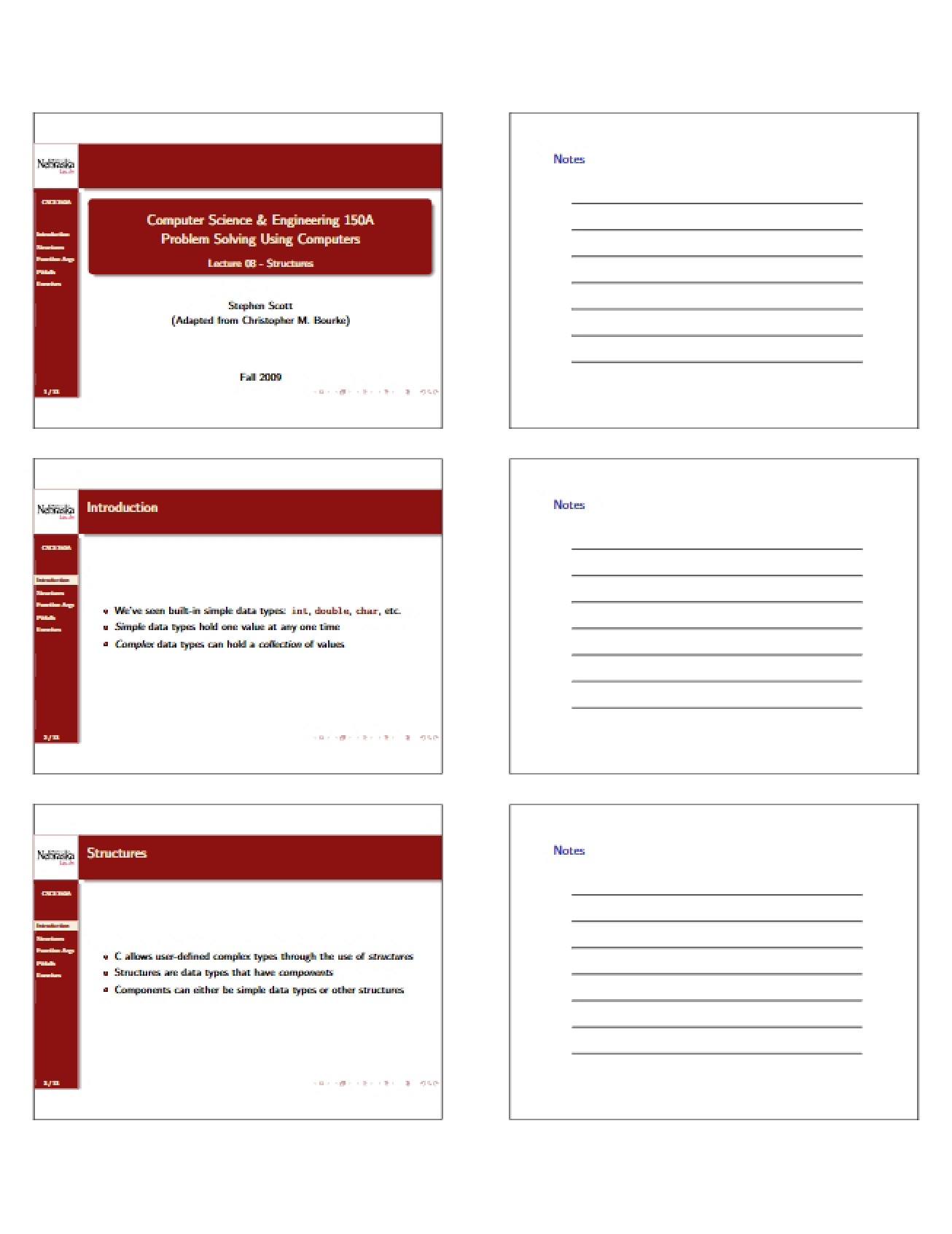 CSCE 150A Lecture Notes