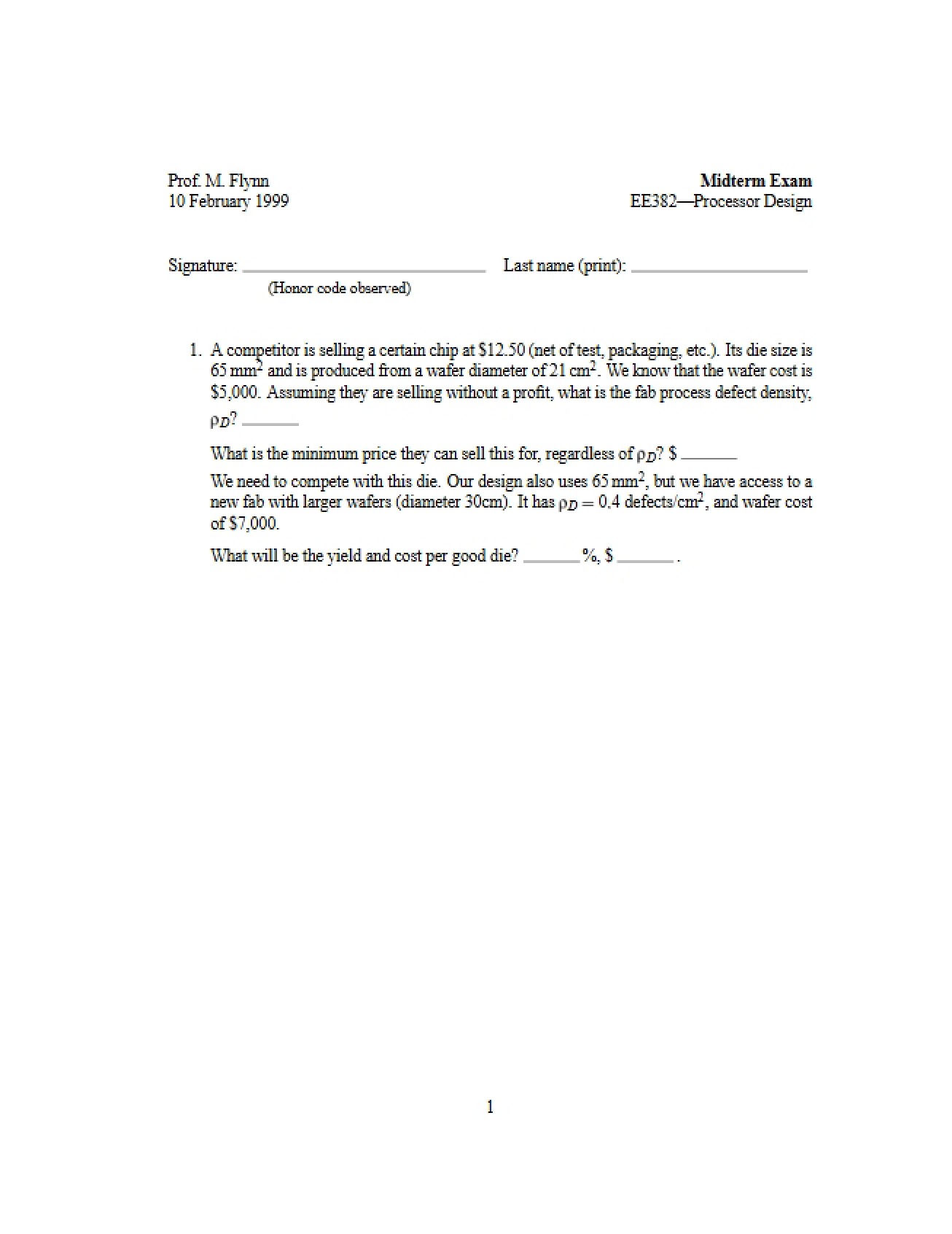 Study Notes on Processor Design